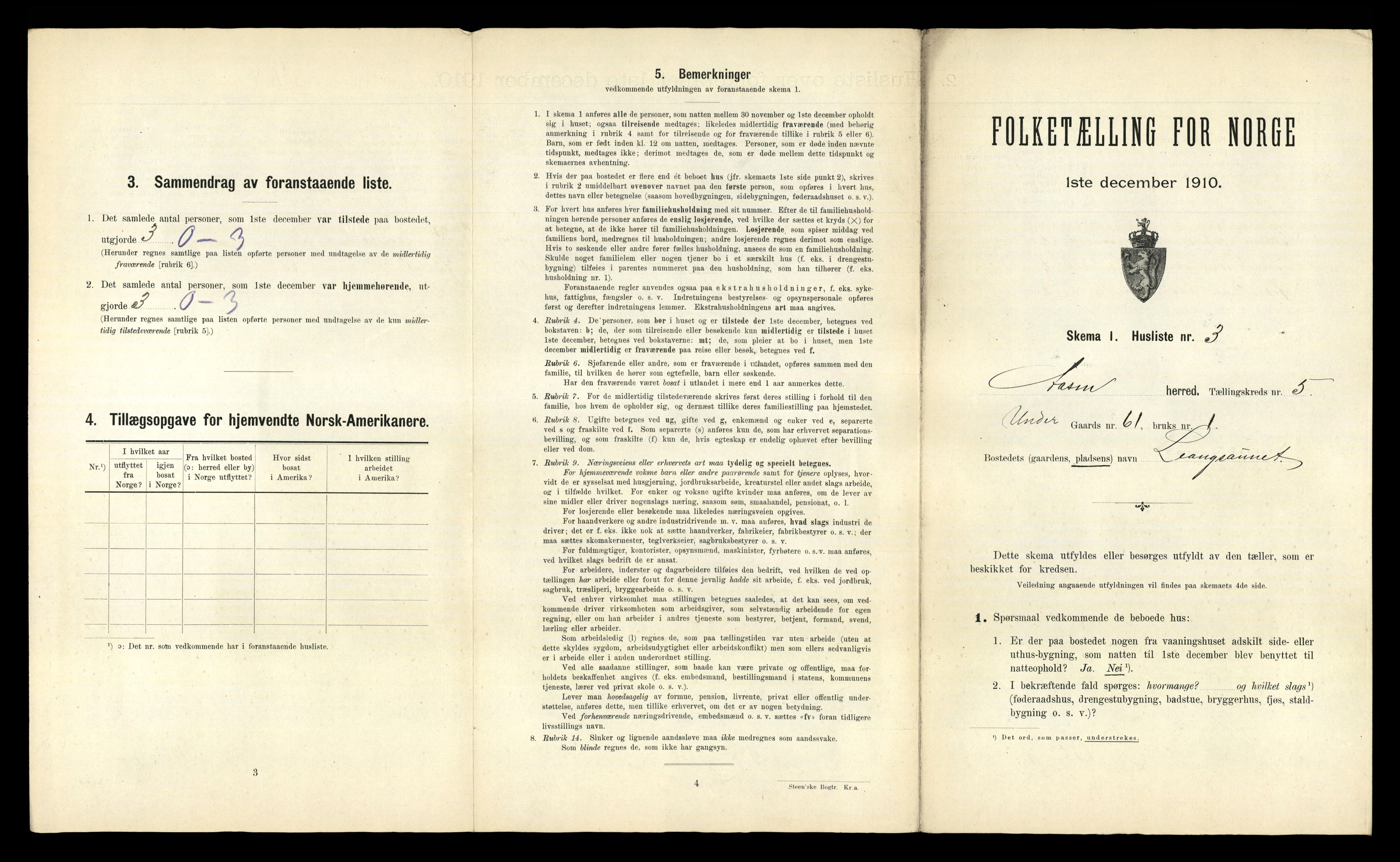 RA, 1910 census for Åsen, 1910, p. 600