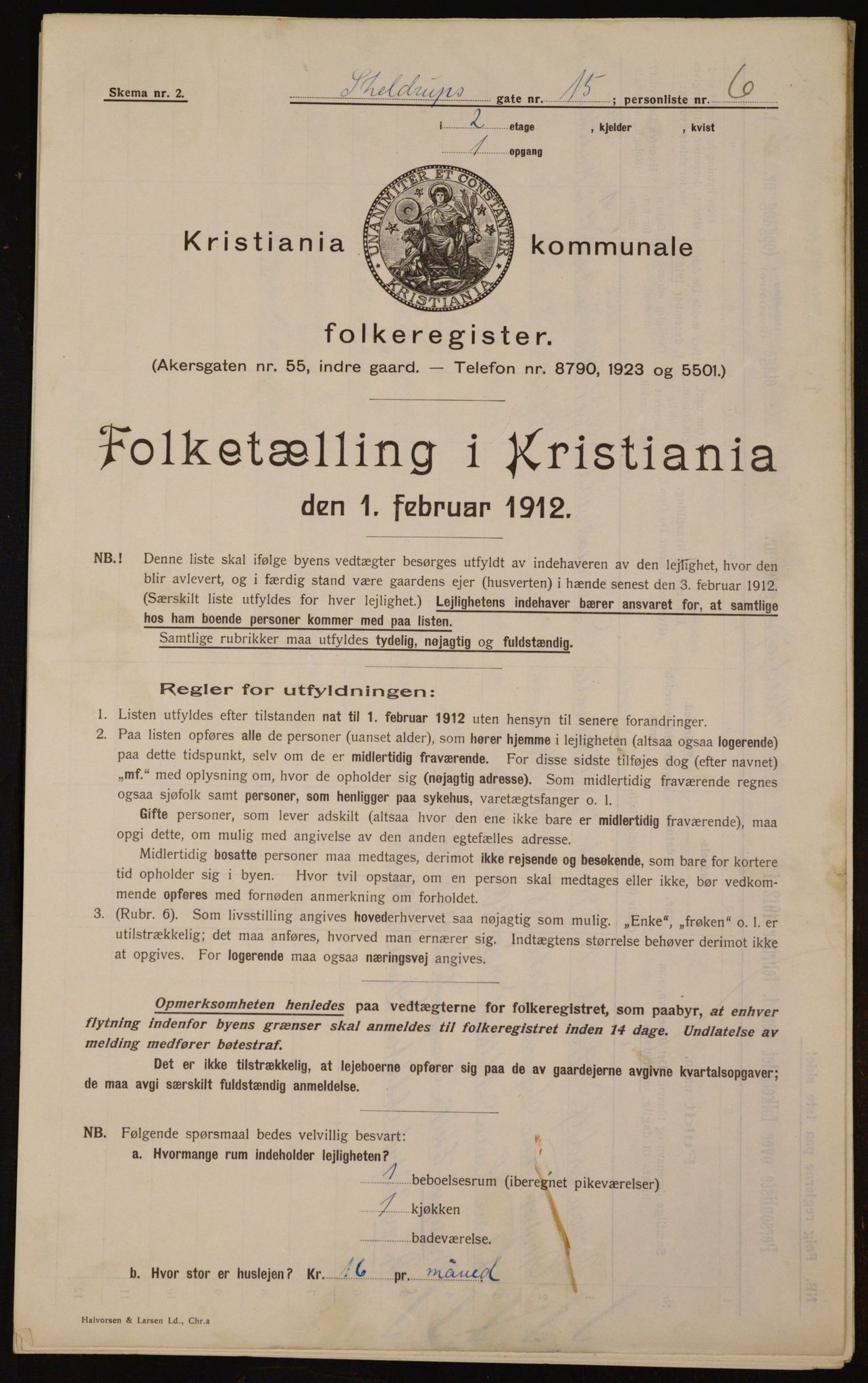 OBA, Municipal Census 1912 for Kristiania, 1912, p. 96295