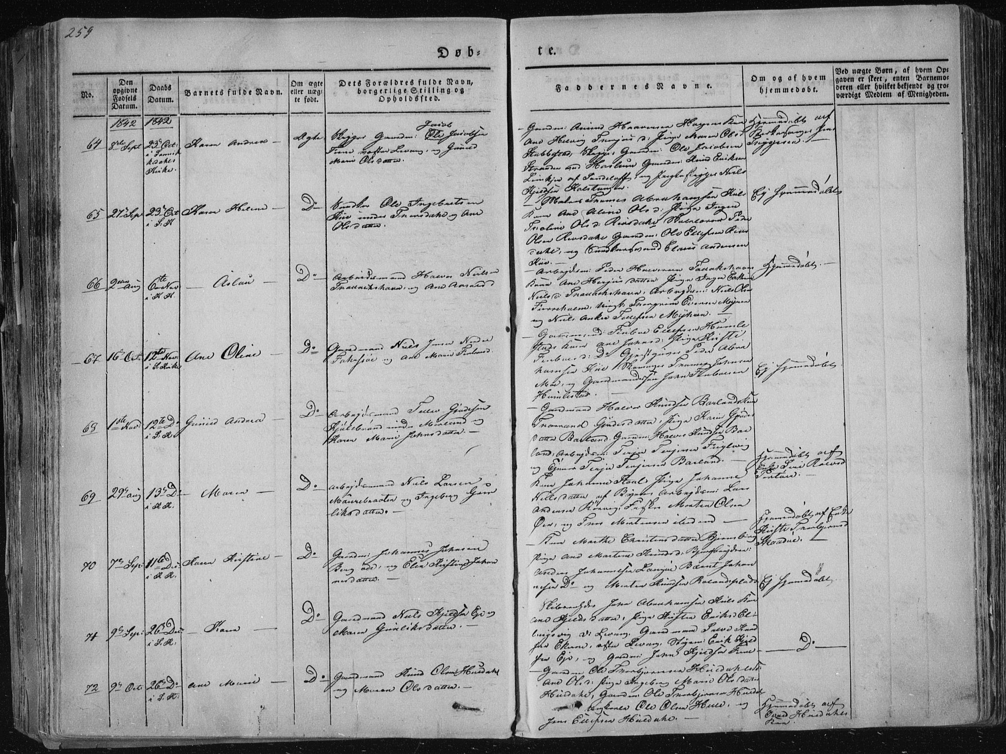 Sannidal kirkebøker, SAKO/A-296/F/Fa/L0006: Parish register (official) no. 6, 1831-1847, p. 259