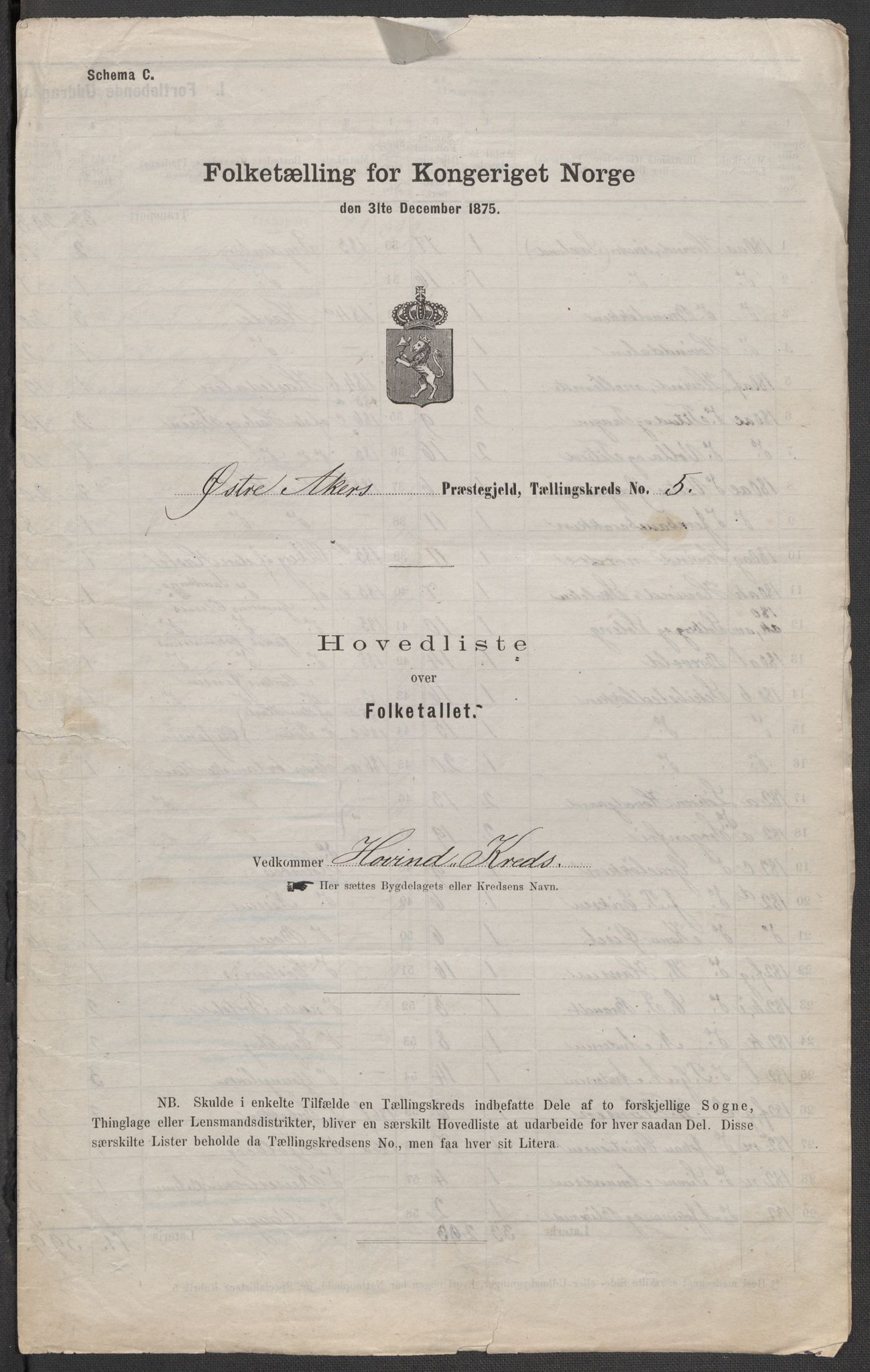 RA, 1875 census for 0218bP Østre Aker, 1875, p. 44