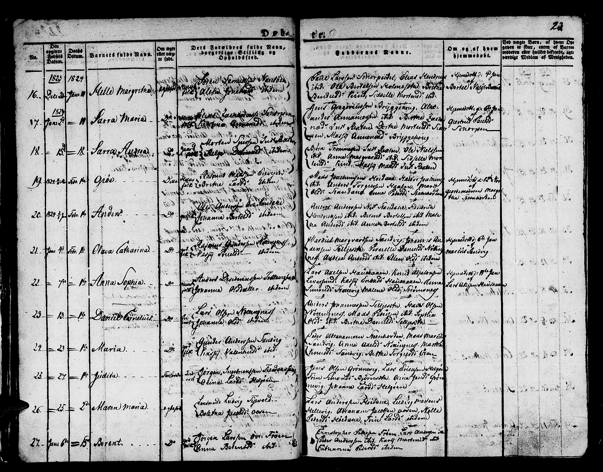 Kinn sokneprestembete, SAB/A-80801/H/Haa/Haaa/L0004/0001: Parish register (official) no. A 4I, 1822-1840, p. 23