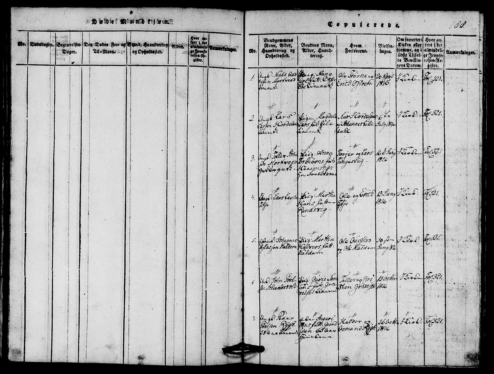 Etne sokneprestembete, SAB/A-75001/H/Hab: Parish register (copy) no. A 1, 1815-1849, p. 188