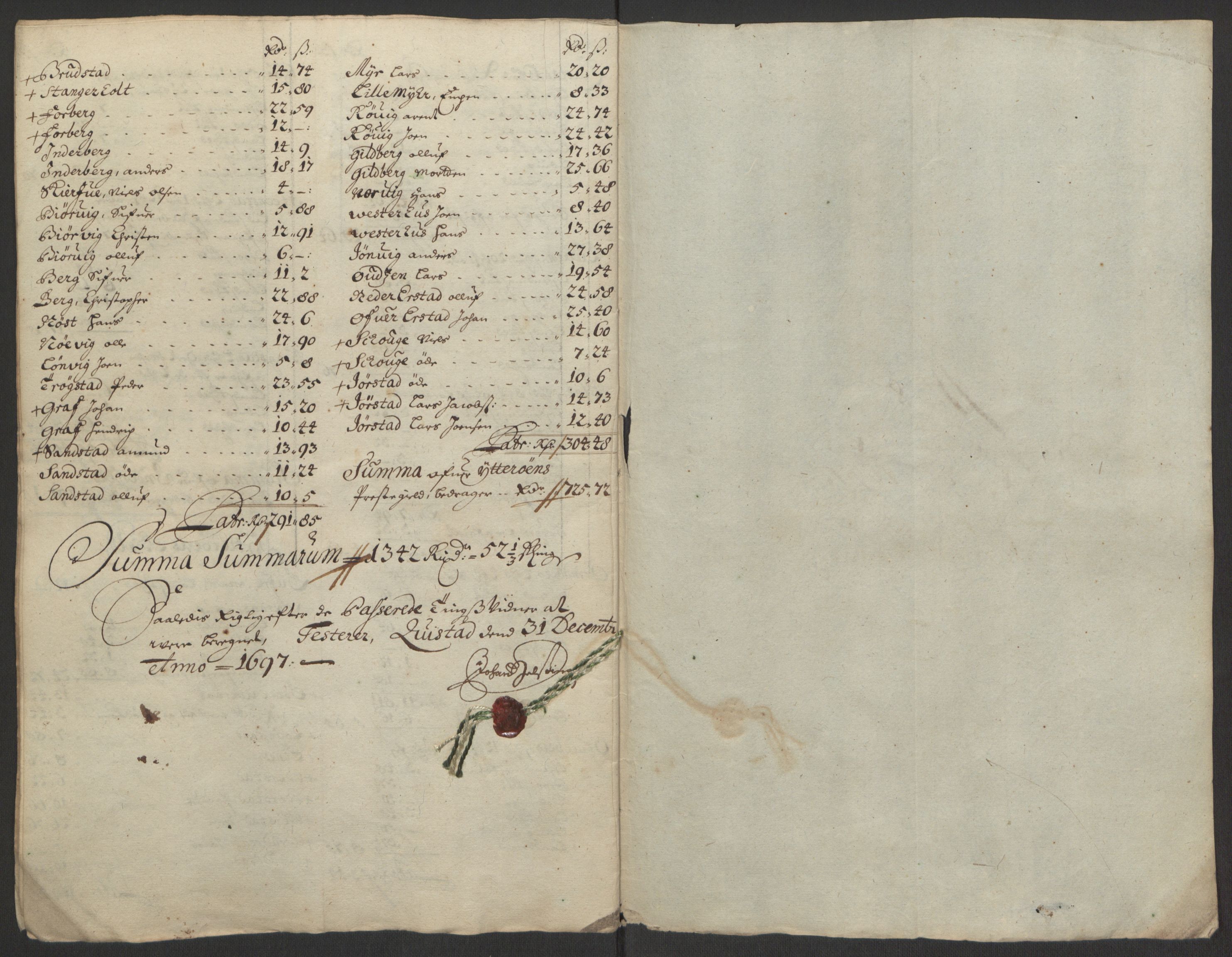 Rentekammeret inntil 1814, Reviderte regnskaper, Fogderegnskap, RA/EA-4092/R63/L4309: Fogderegnskap Inderøy, 1695-1697, p. 537