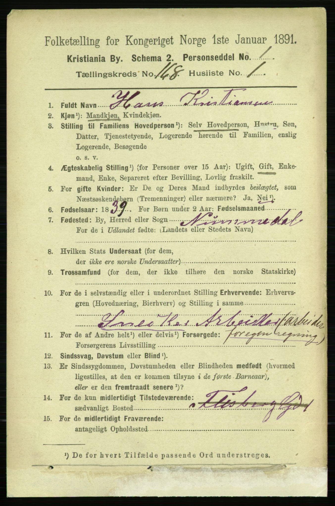 RA, 1891 census for 0301 Kristiania, 1891, p. 98159