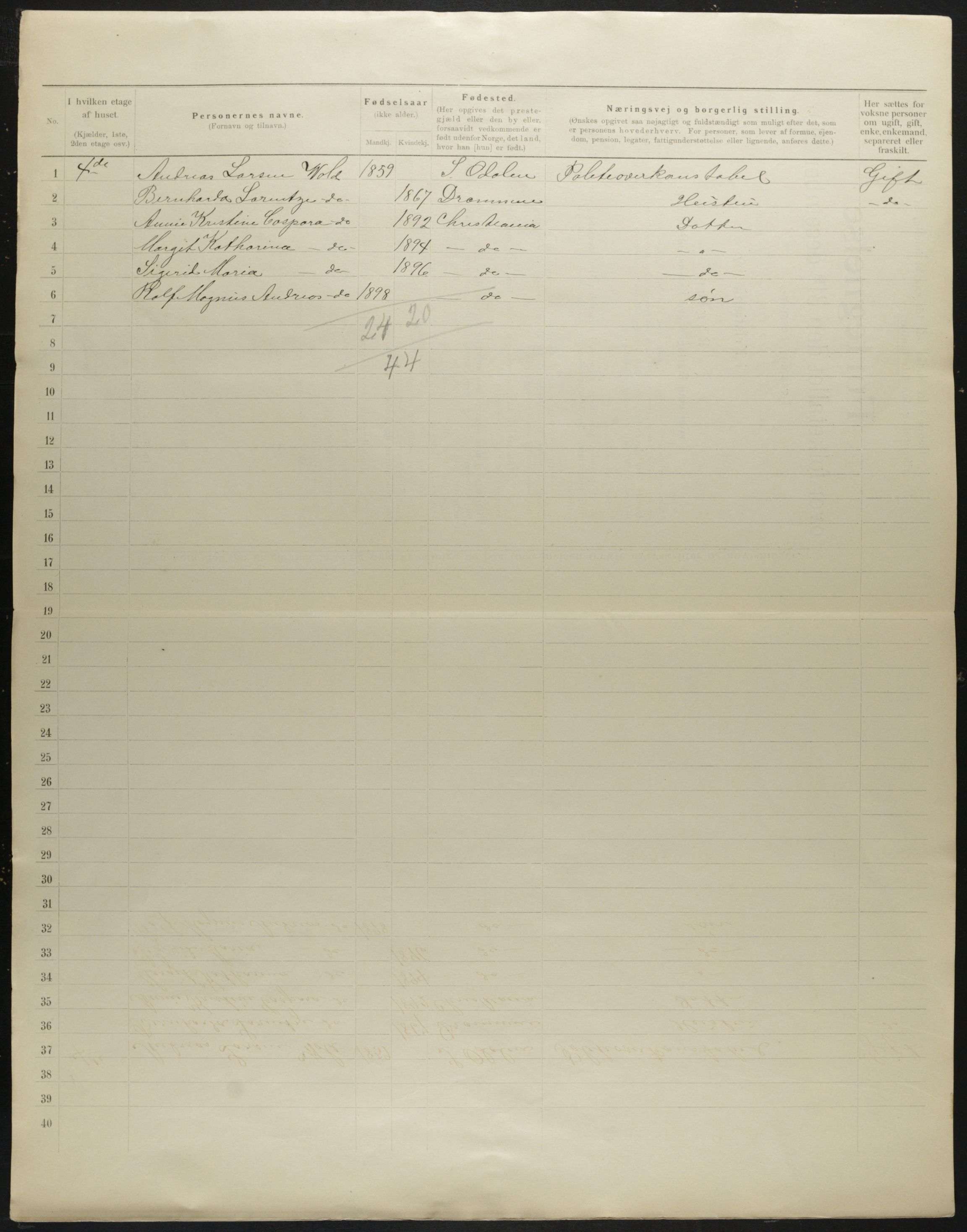 OBA, Municipal Census 1901 for Kristiania, 1901, p. 256