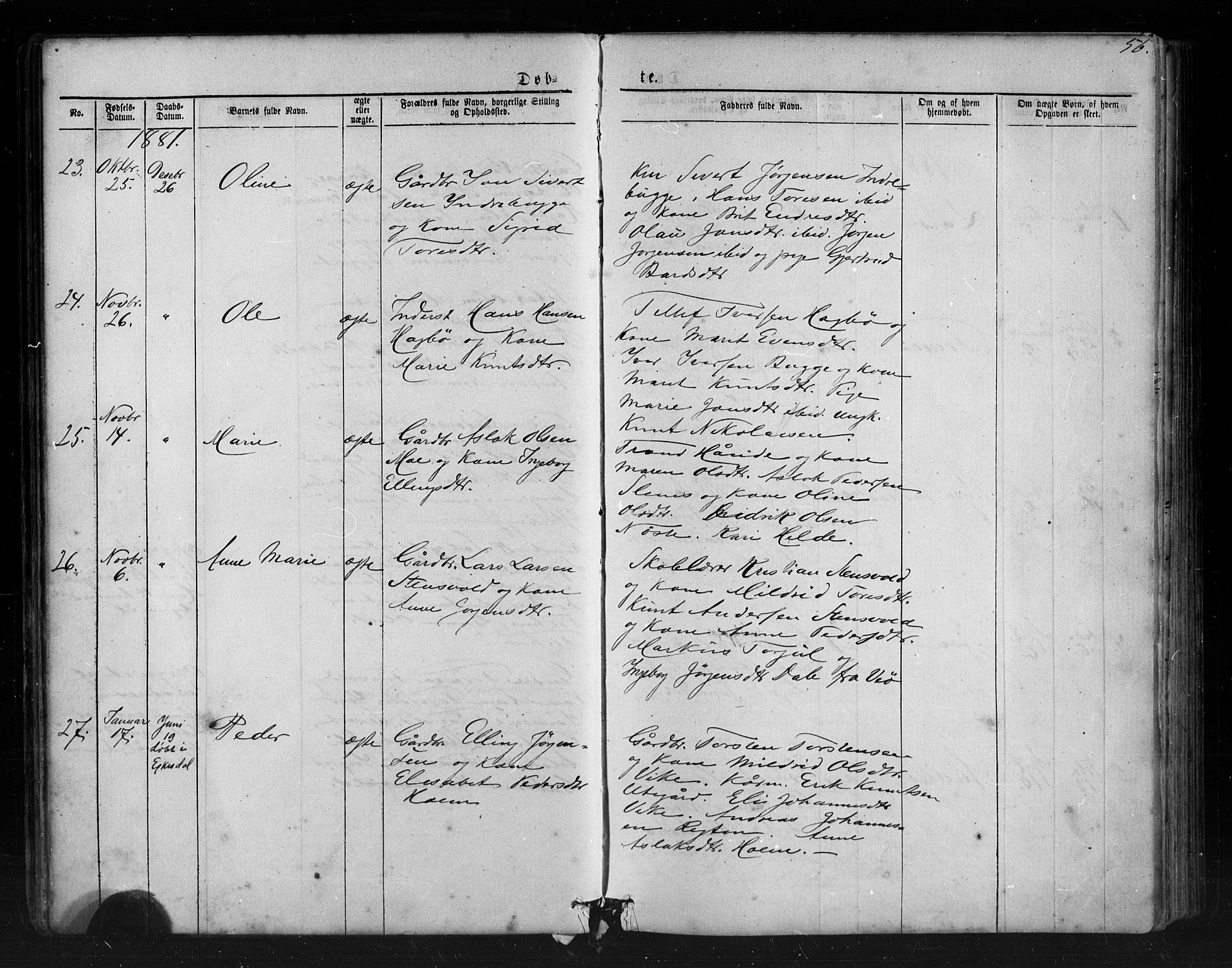 Ministerialprotokoller, klokkerbøker og fødselsregistre - Møre og Romsdal, SAT/A-1454/552/L0638: Parish register (copy) no. 552C01, 1867-1902, p. 56