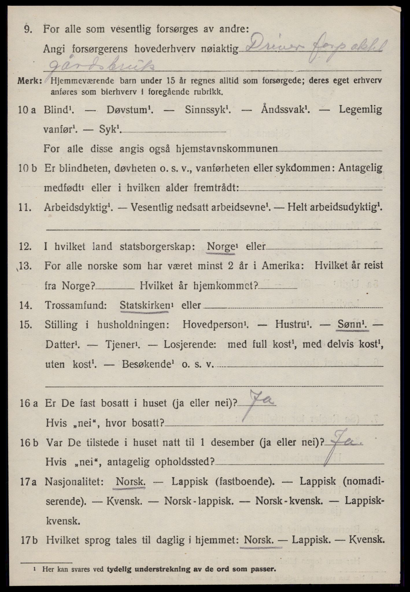 SAT, 1920 census for Geitastrand, 1920, p. 248