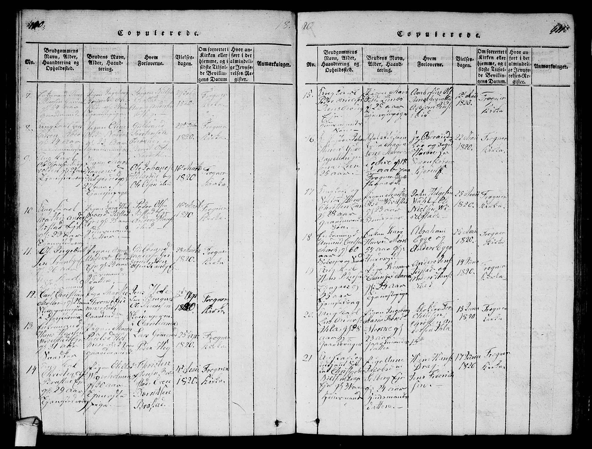 Lier kirkebøker, AV/SAKO-A-230/G/Ga/L0001: Parish register (copy) no. I 1, 1813-1824, p. 410-411