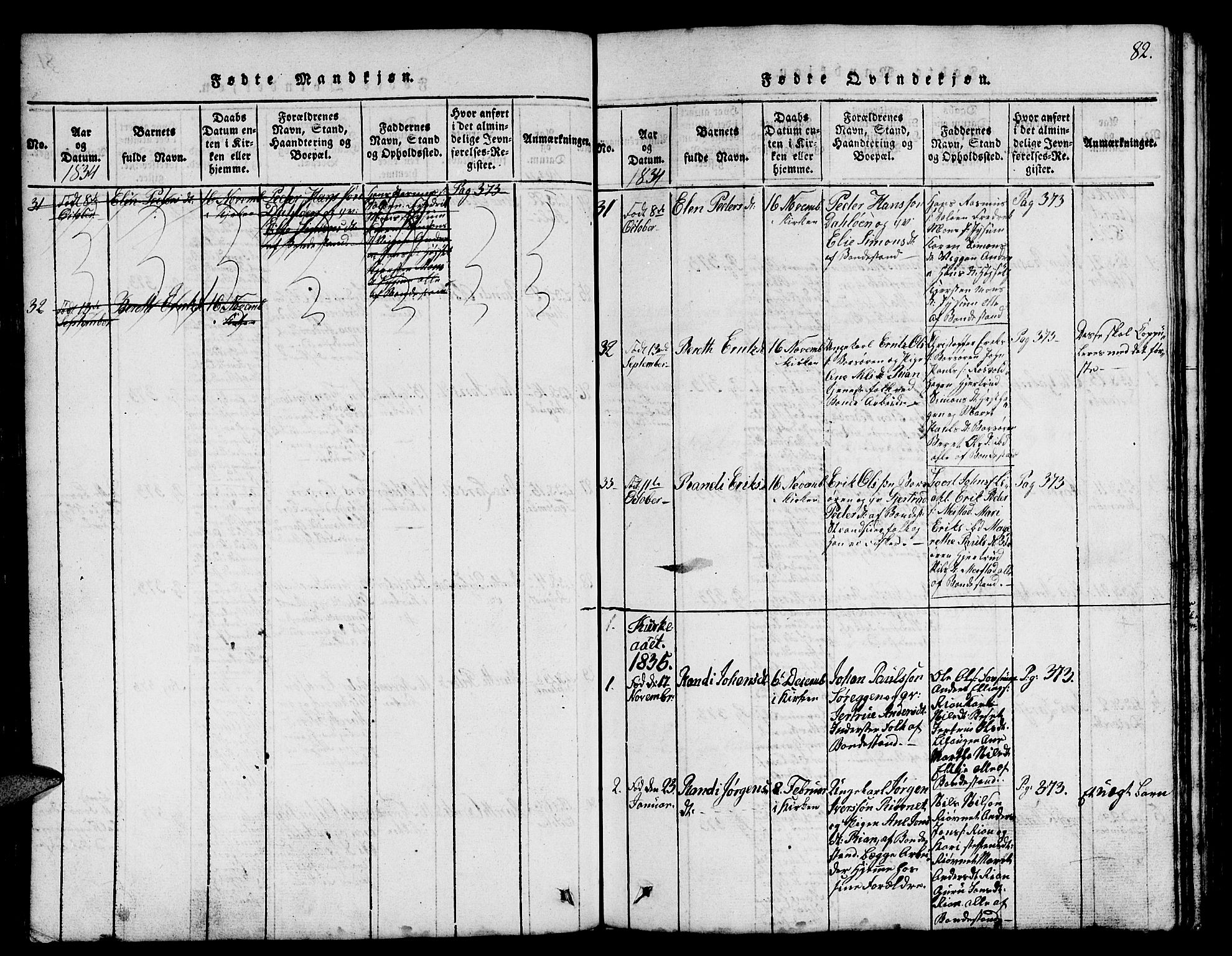 Ministerialprotokoller, klokkerbøker og fødselsregistre - Sør-Trøndelag, SAT/A-1456/665/L0776: Parish register (copy) no. 665C01, 1817-1837, p. 82