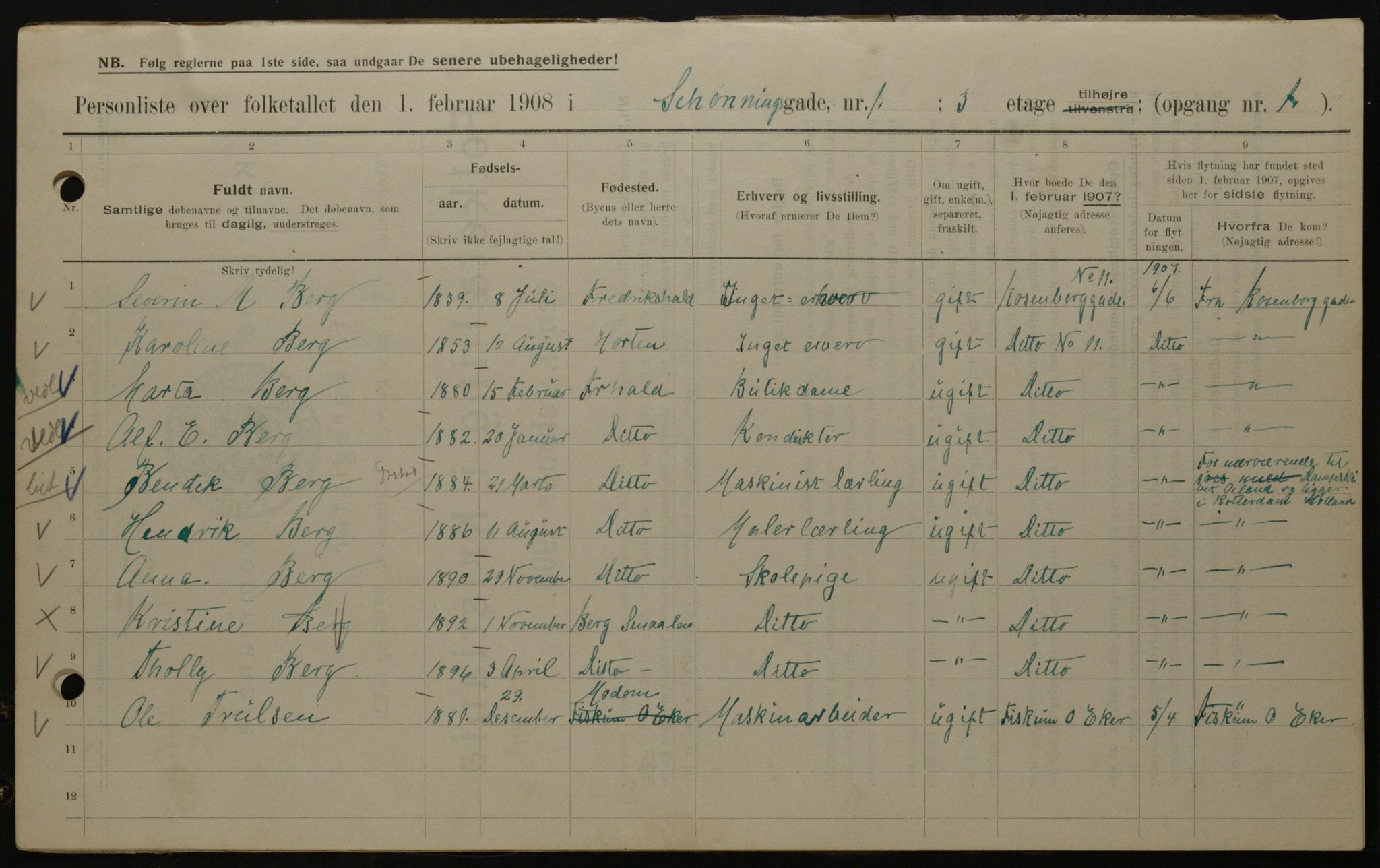 OBA, Municipal Census 1908 for Kristiania, 1908, p. 83980