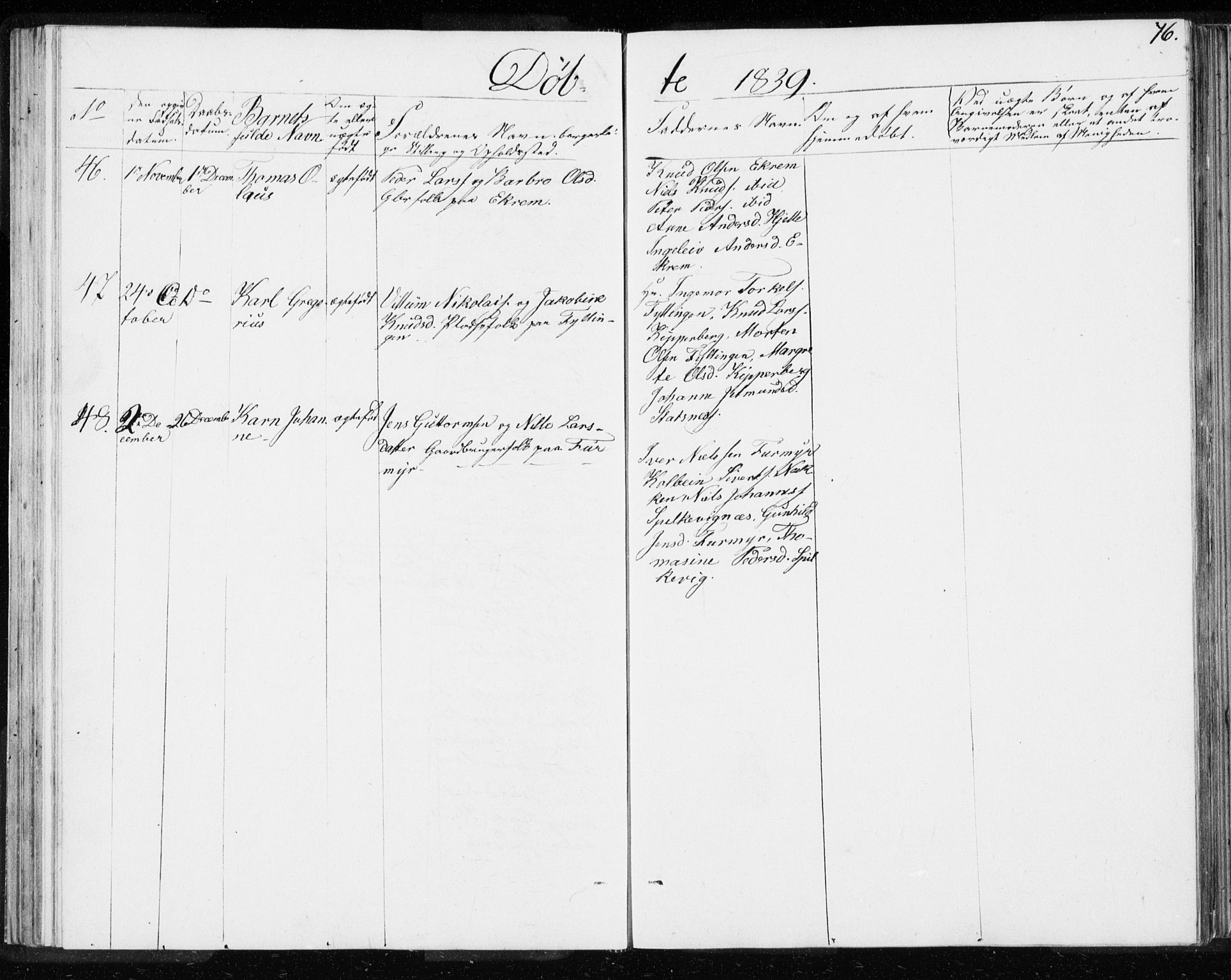 Ministerialprotokoller, klokkerbøker og fødselsregistre - Møre og Romsdal, SAT/A-1454/528/L0414: Curate's parish register no. 528B02, 1833-1844, p. 76