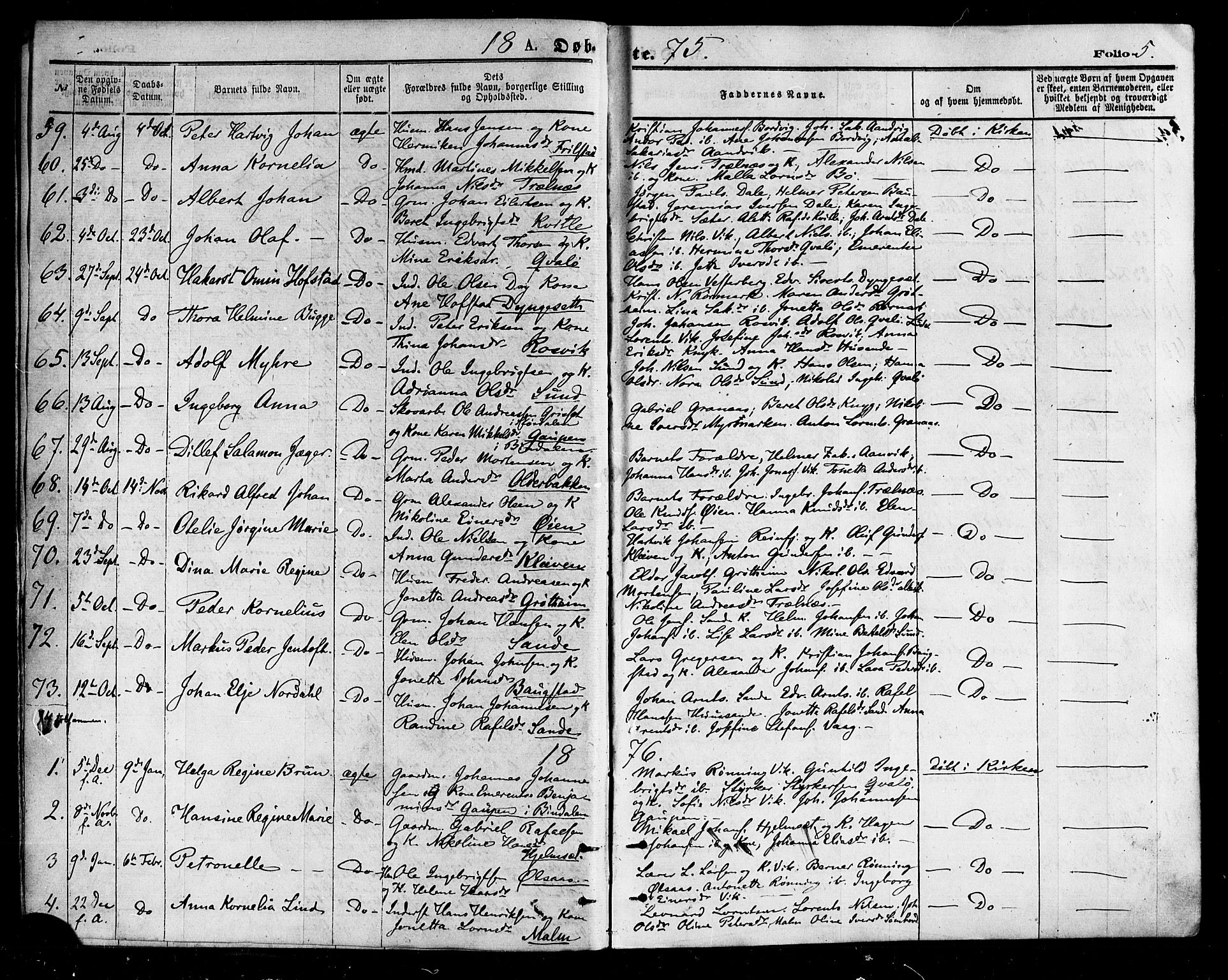 Ministerialprotokoller, klokkerbøker og fødselsregistre - Nordland, SAT/A-1459/812/L0177: Parish register (official) no. 812A06, 1875-1885, p. 5