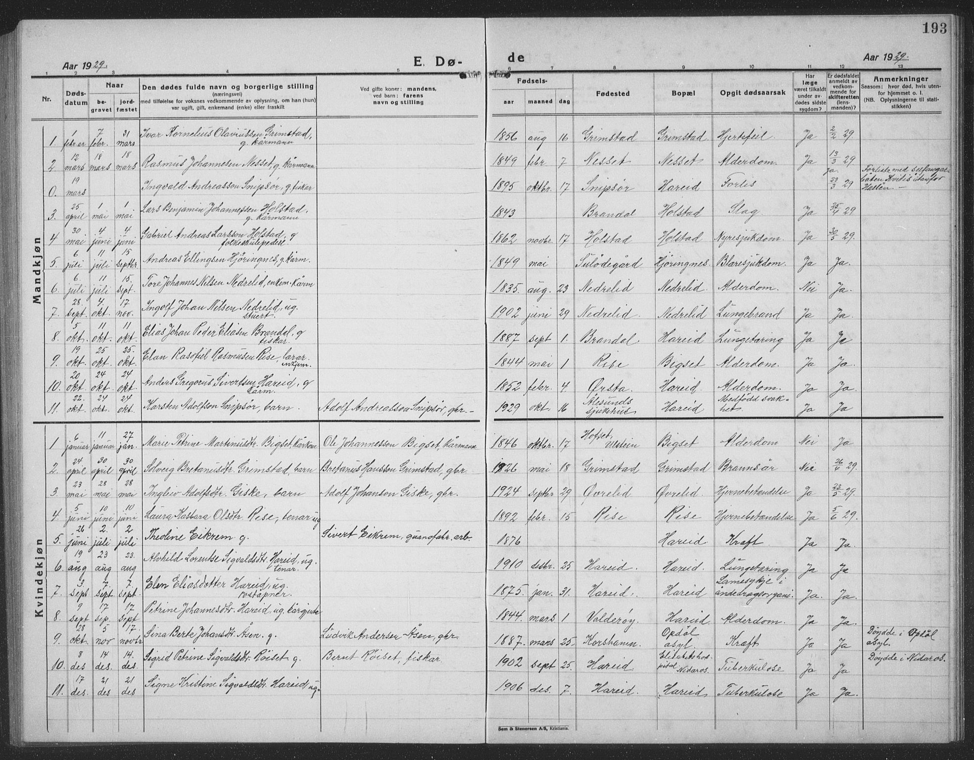 Ministerialprotokoller, klokkerbøker og fødselsregistre - Møre og Romsdal, AV/SAT-A-1454/510/L0127: Parish register (copy) no. 510C04, 1923-1939, p. 193