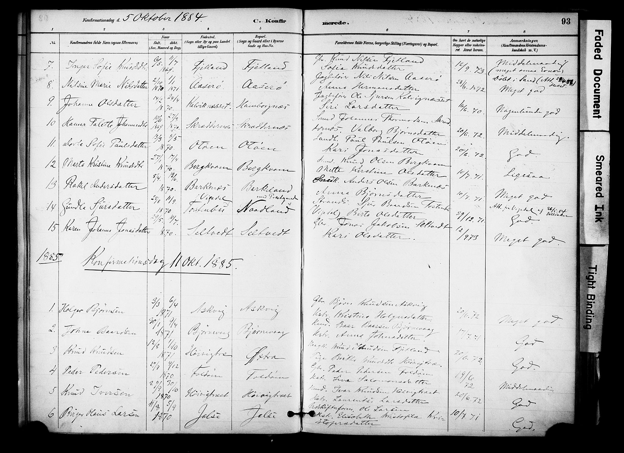 Jelsa sokneprestkontor, SAST/A-101842/01/IV: Parish register (official) no. A 10, 1884-1906, p. 93