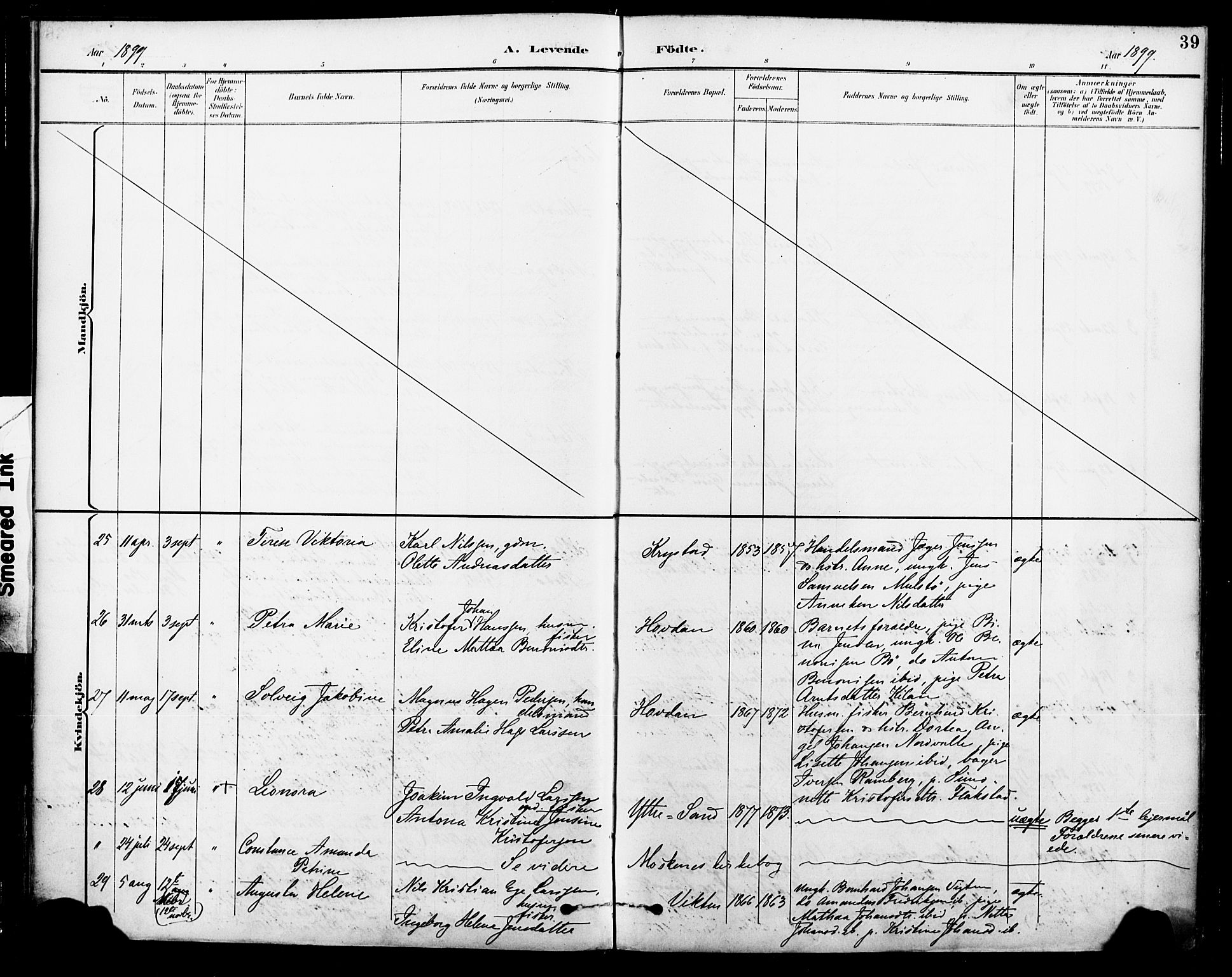 Ministerialprotokoller, klokkerbøker og fødselsregistre - Nordland, AV/SAT-A-1459/885/L1205: Parish register (official) no. 885A06, 1892-1905, p. 39