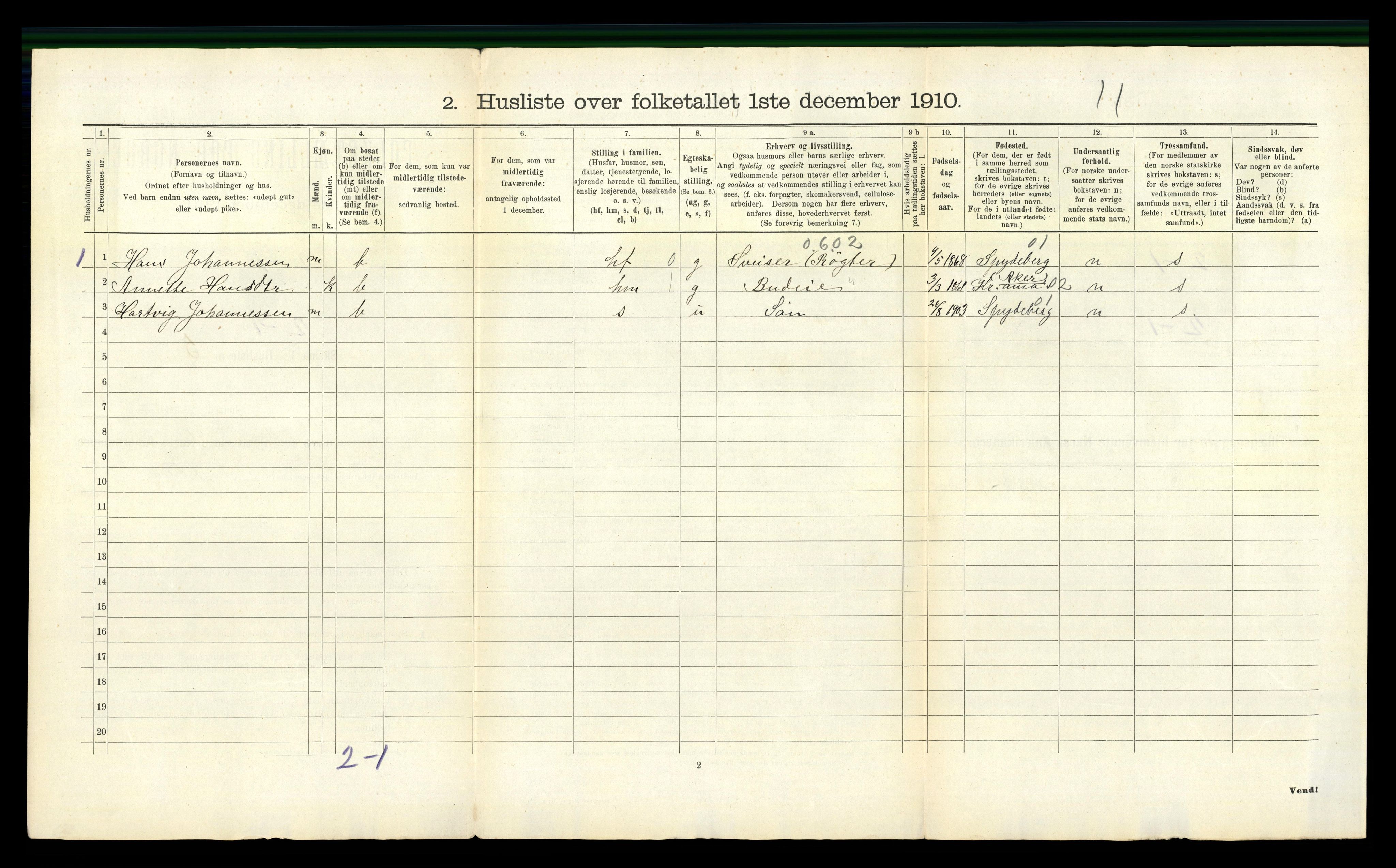 RA, 1910 census for Botne, 1910, p. 35