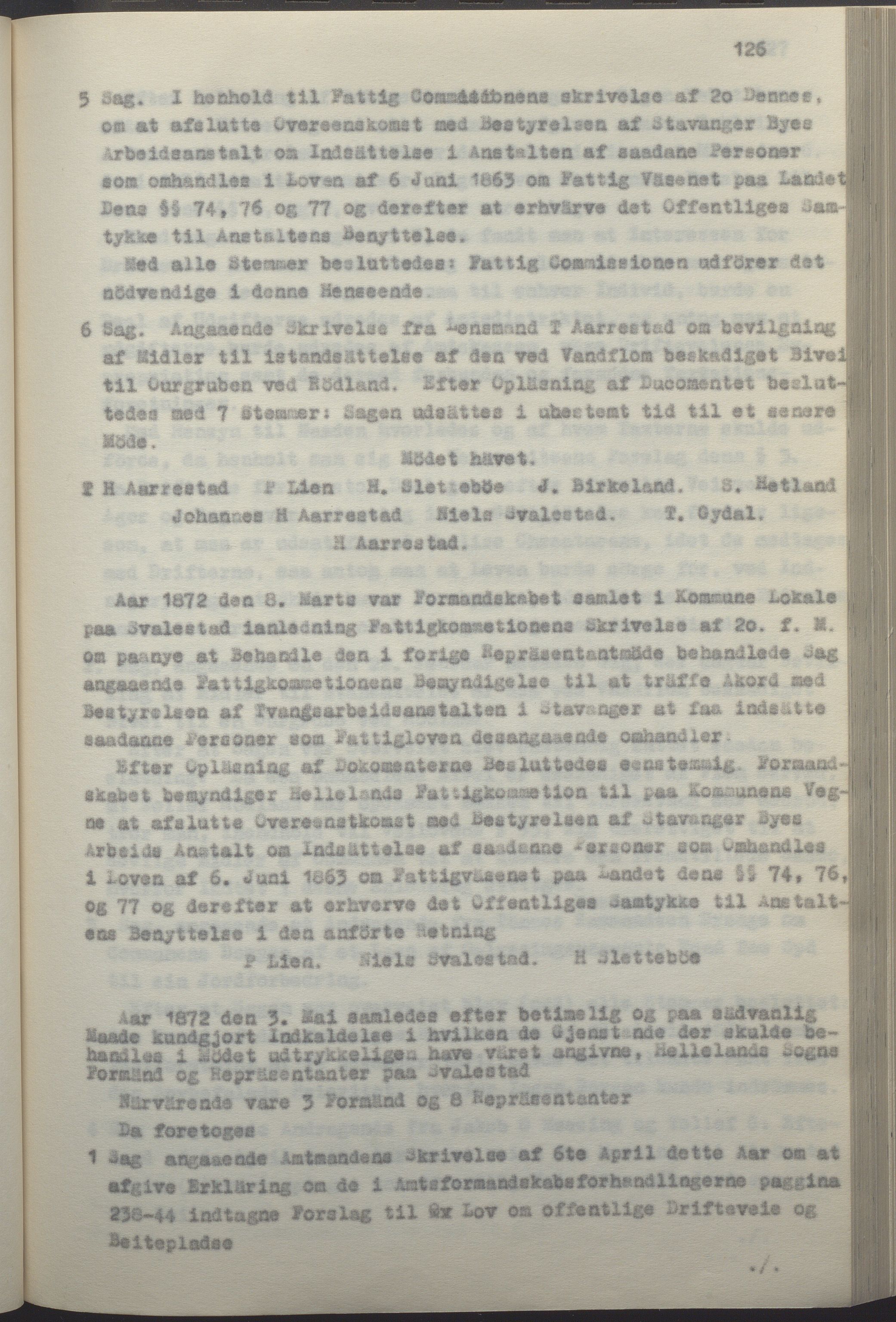 Helleland kommune - Formannskapet, IKAR/K-100479/A/Ab/L0002: Avskrift av møtebok, 1866-1887, p. 126