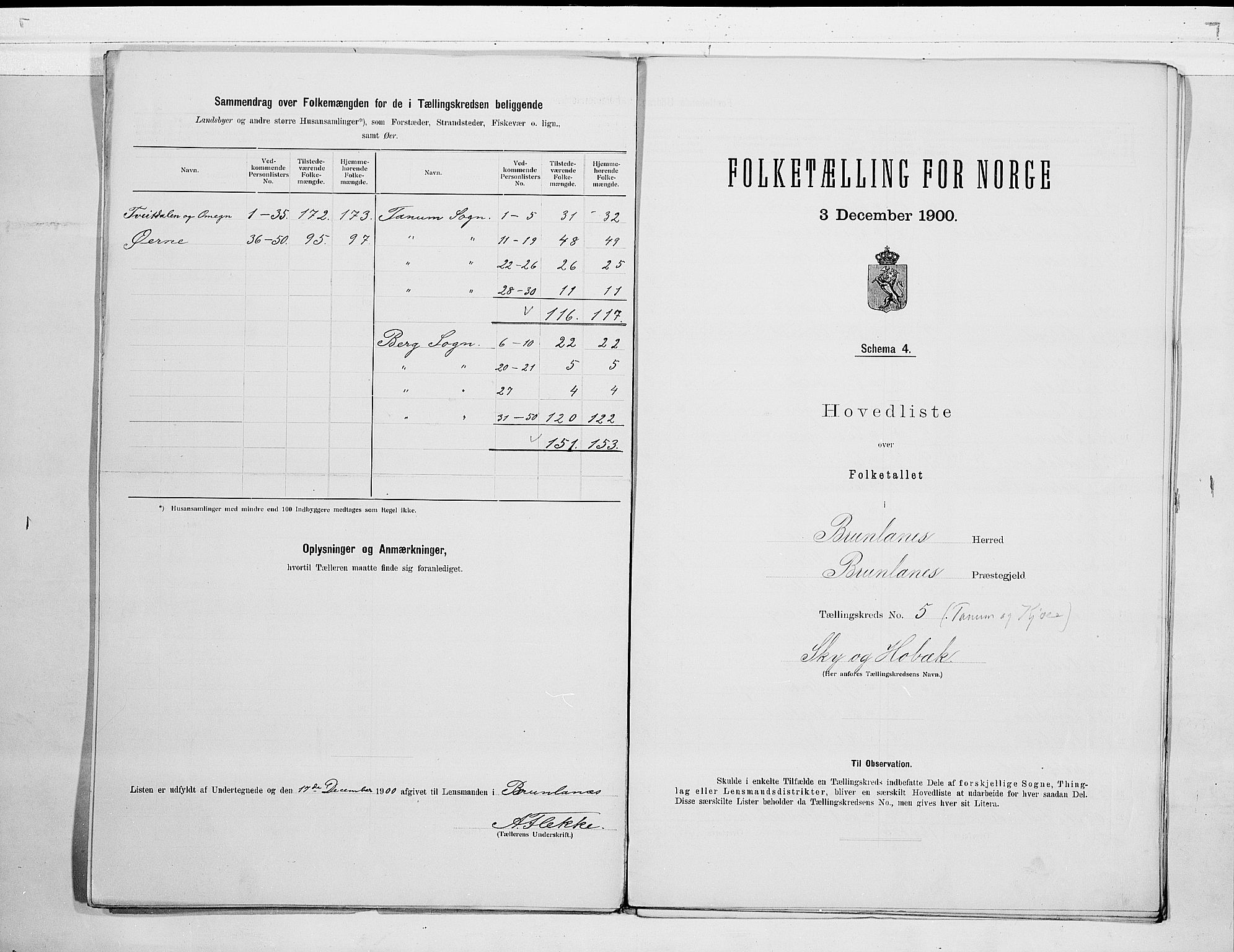 RA, 1900 census for Brunlanes, 1900, p. 14