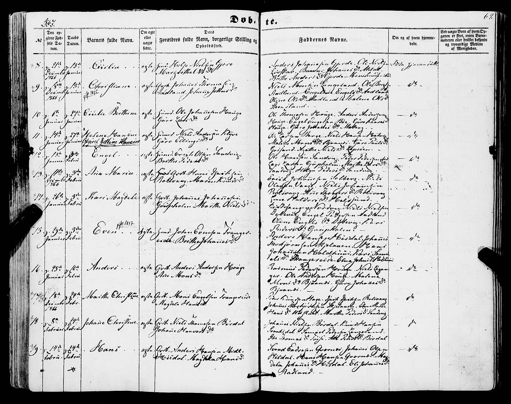 Os sokneprestembete, SAB/A-99929: Parish register (official) no. A 17, 1860-1873, p. 69