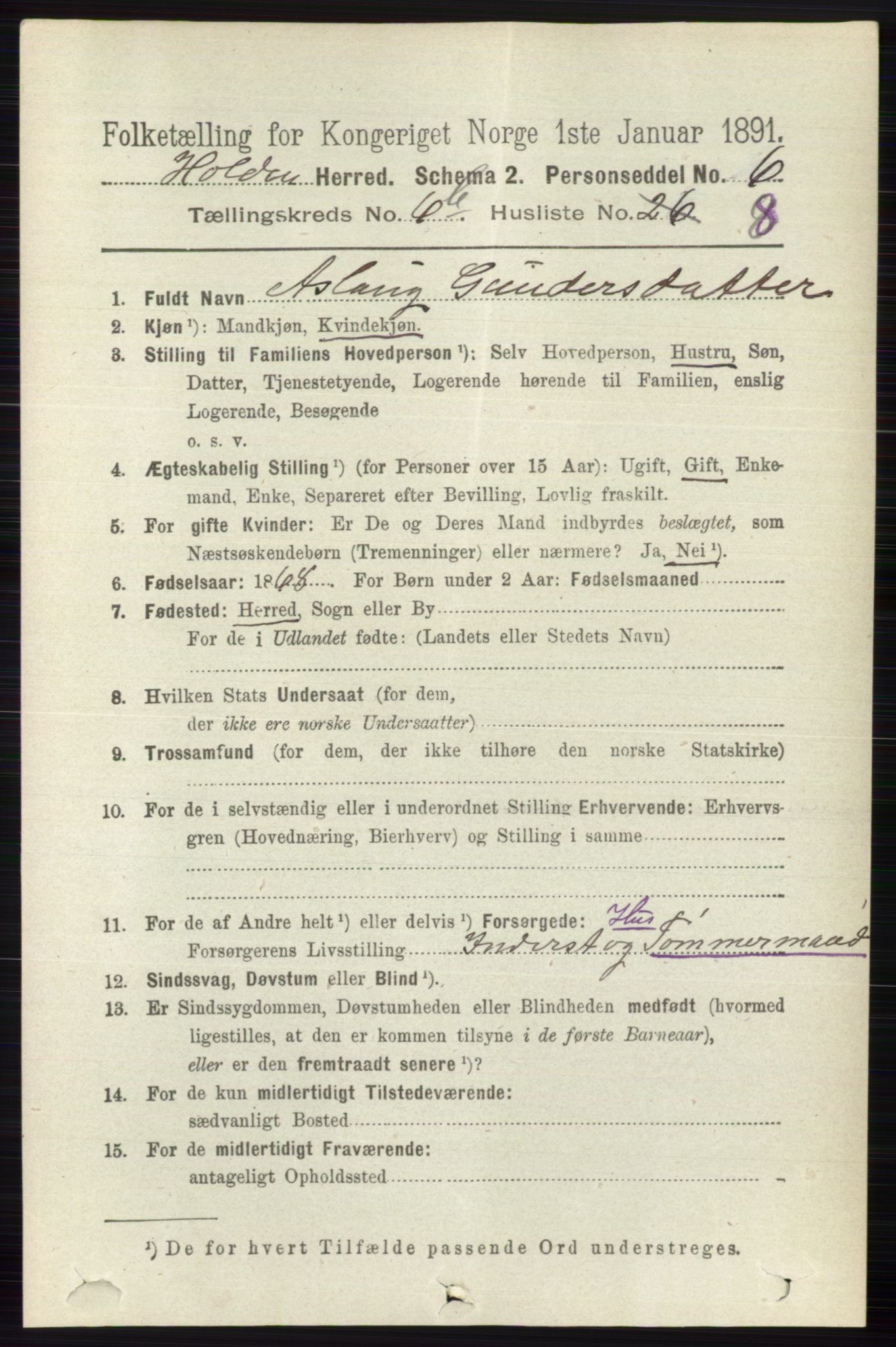 RA, 1891 census for 0819 Holla, 1891, p. 3215