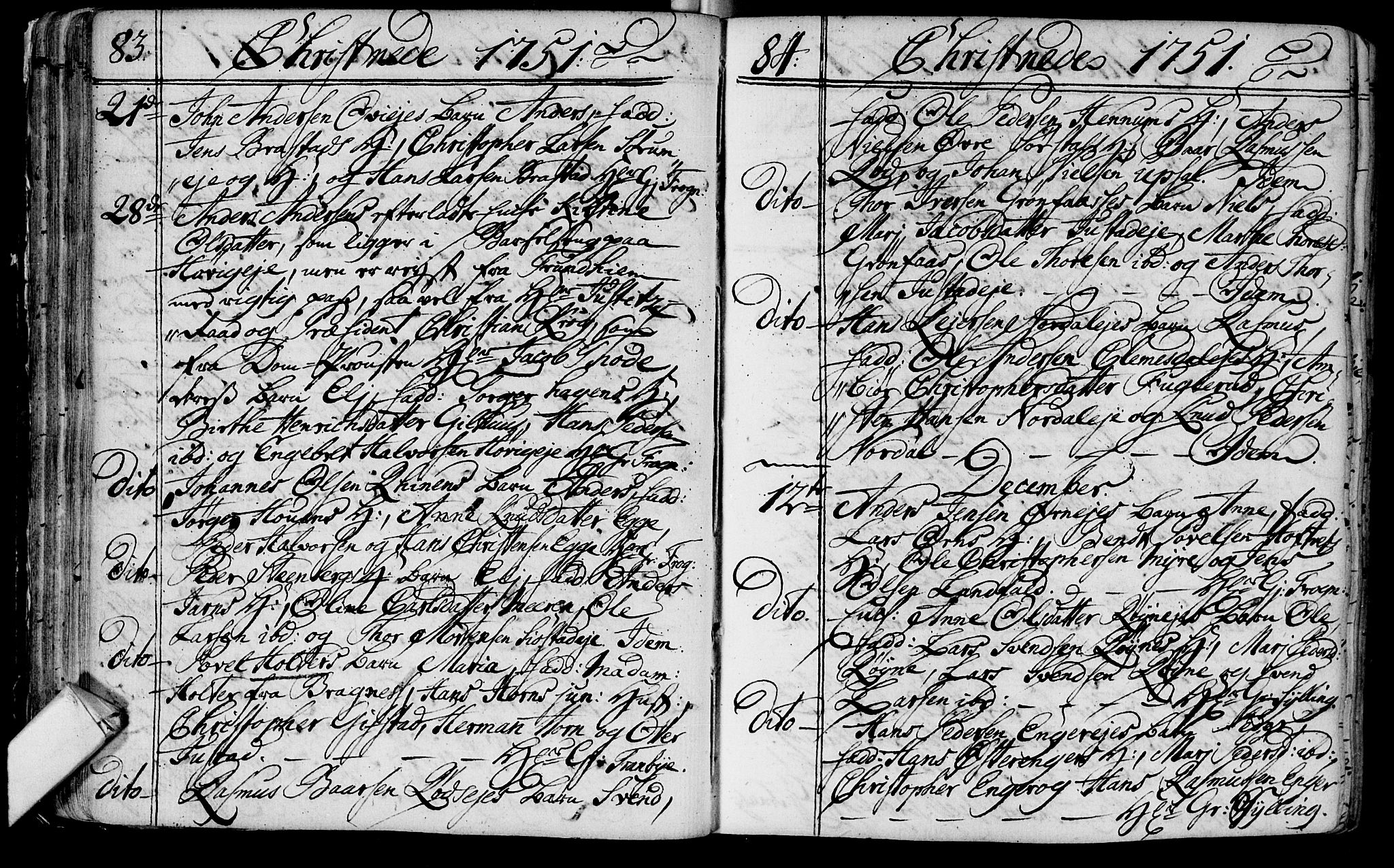 Lier kirkebøker, AV/SAKO-A-230/F/Fa/L0004: Parish register (official) no. I 4, 1749-1764, p. 83-84