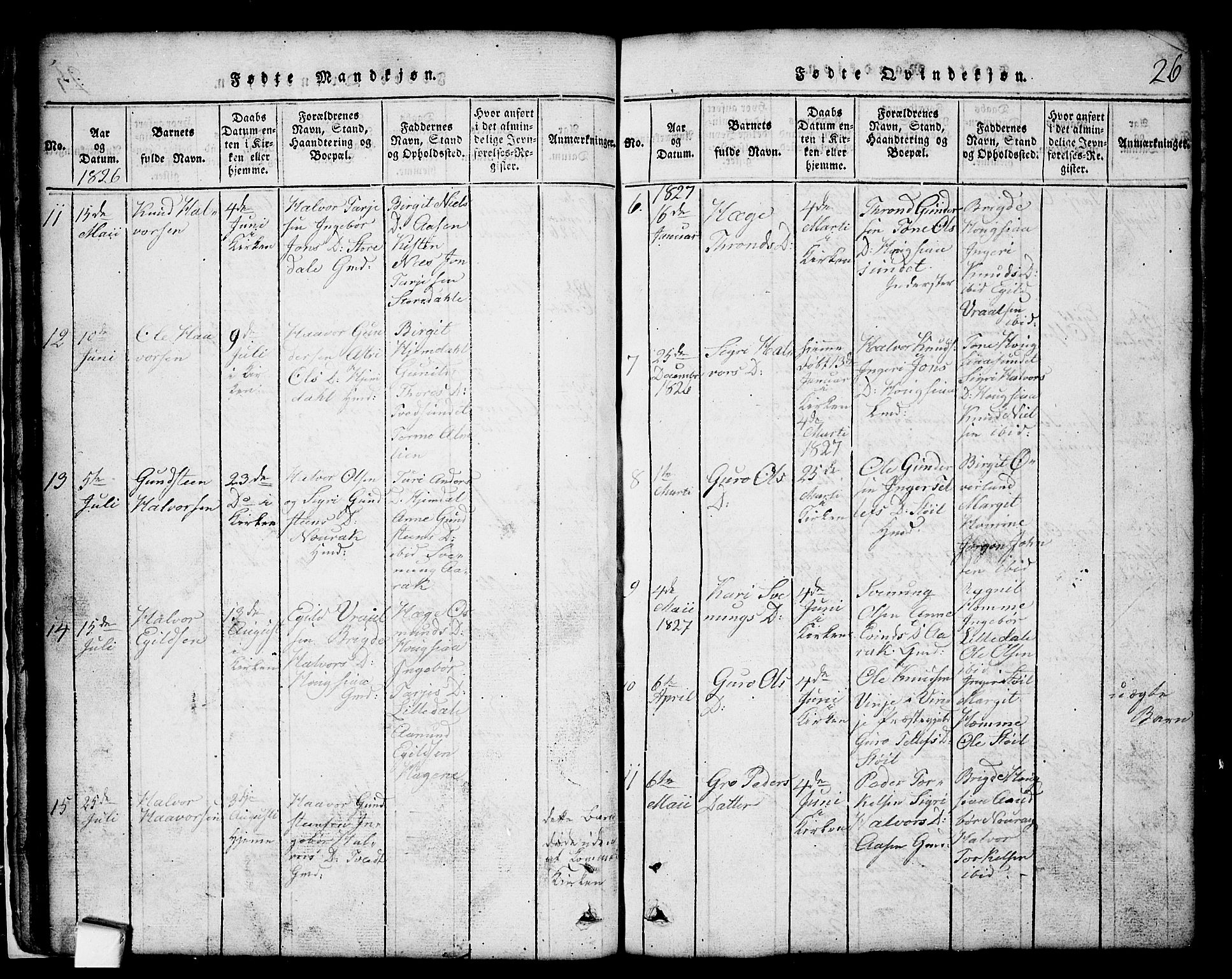 Nissedal kirkebøker, SAKO/A-288/G/Gb/L0001: Parish register (copy) no. II 1, 1814-1862, p. 26