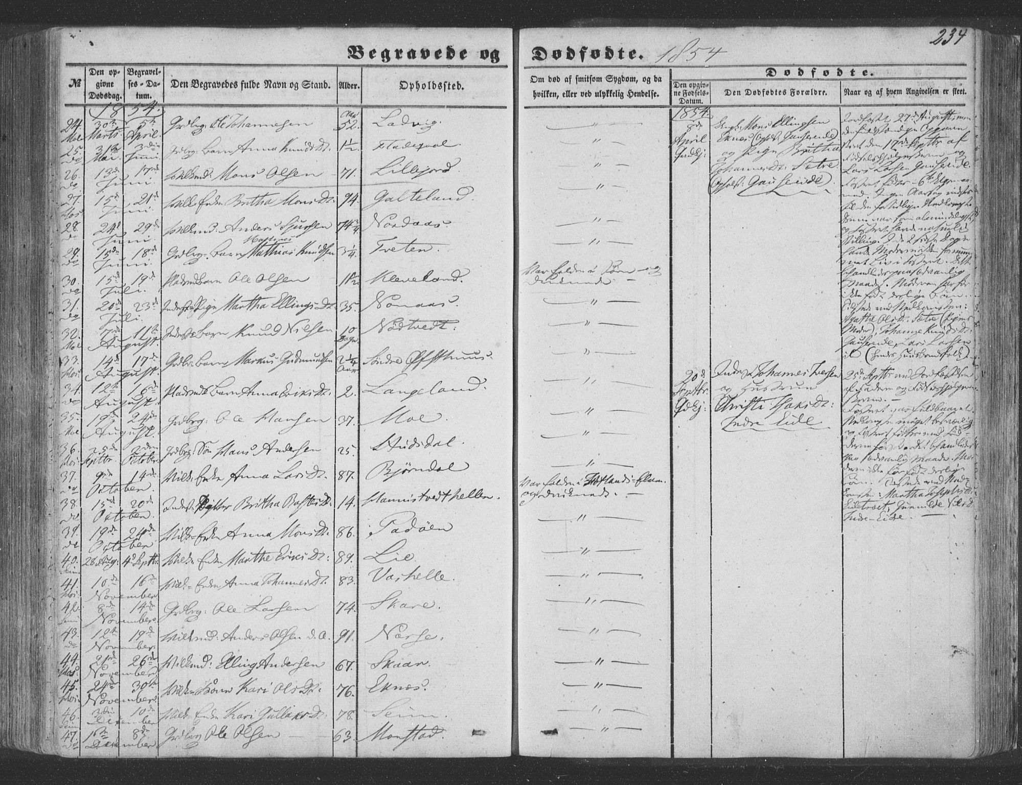 Hosanger sokneprestembete, AV/SAB-A-75801/H/Haa: Parish register (official) no. A 8, 1849-1863, p. 234