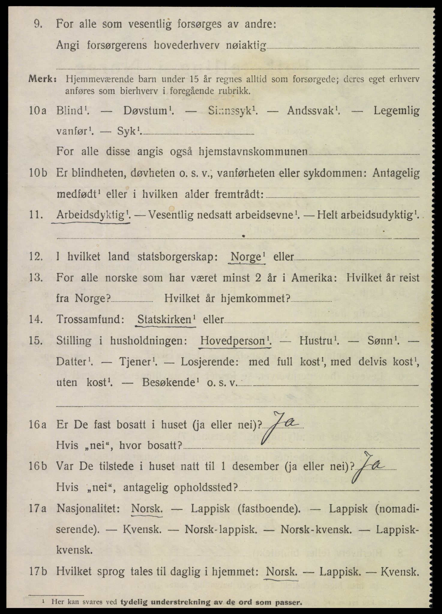 SAT, 1920 census for Sparbu, 1920, p. 4838