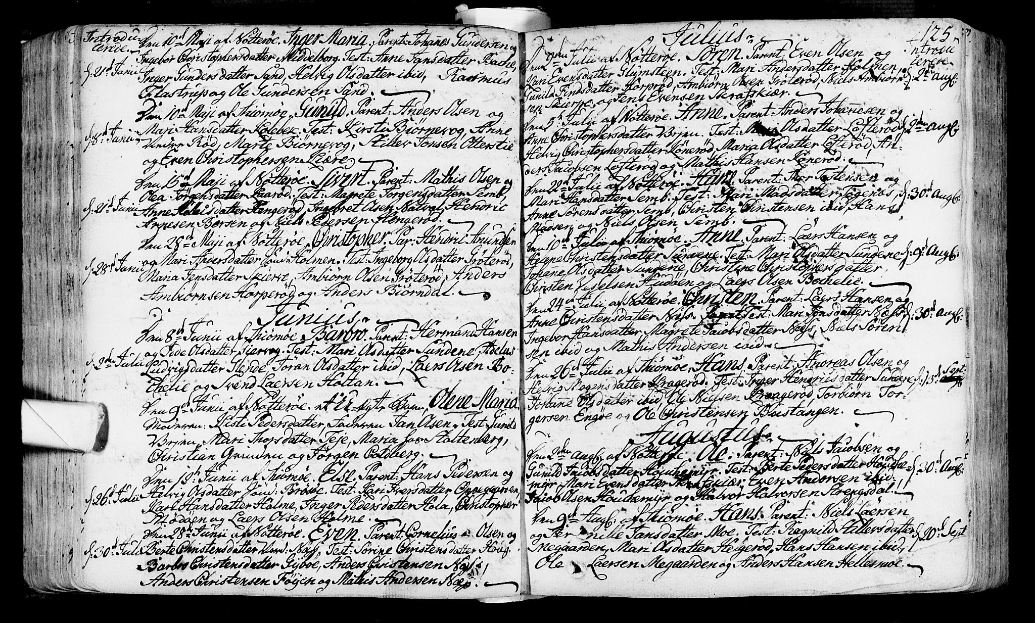 Nøtterøy kirkebøker, SAKO/A-354/F/Fa/L0002: Parish register (official) no. I 2, 1738-1790, p. 125