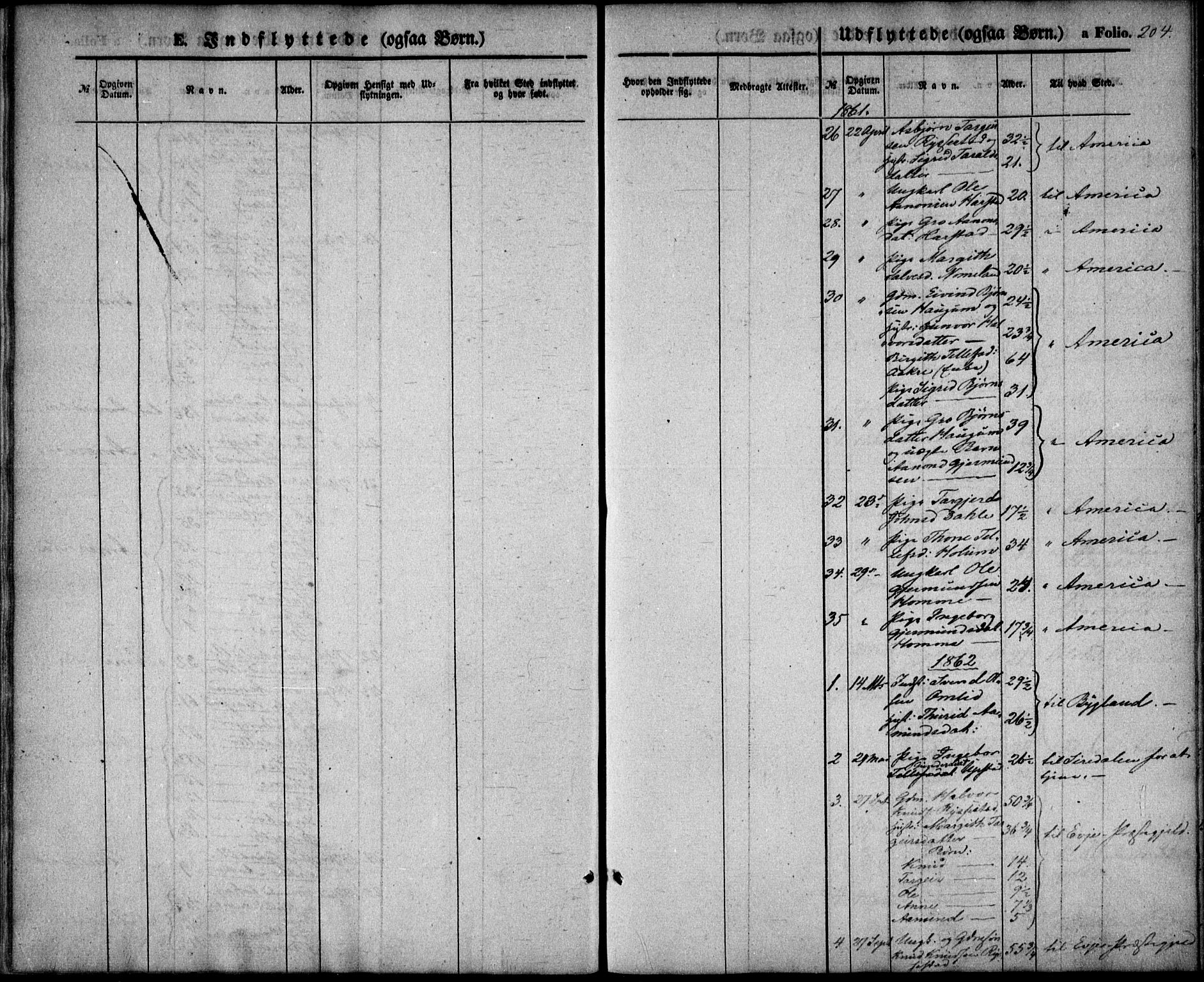 Valle sokneprestkontor, SAK/1111-0044/F/Fa/Fac/L0007: Parish register (official) no. A 7, 1854-1868, p. 204