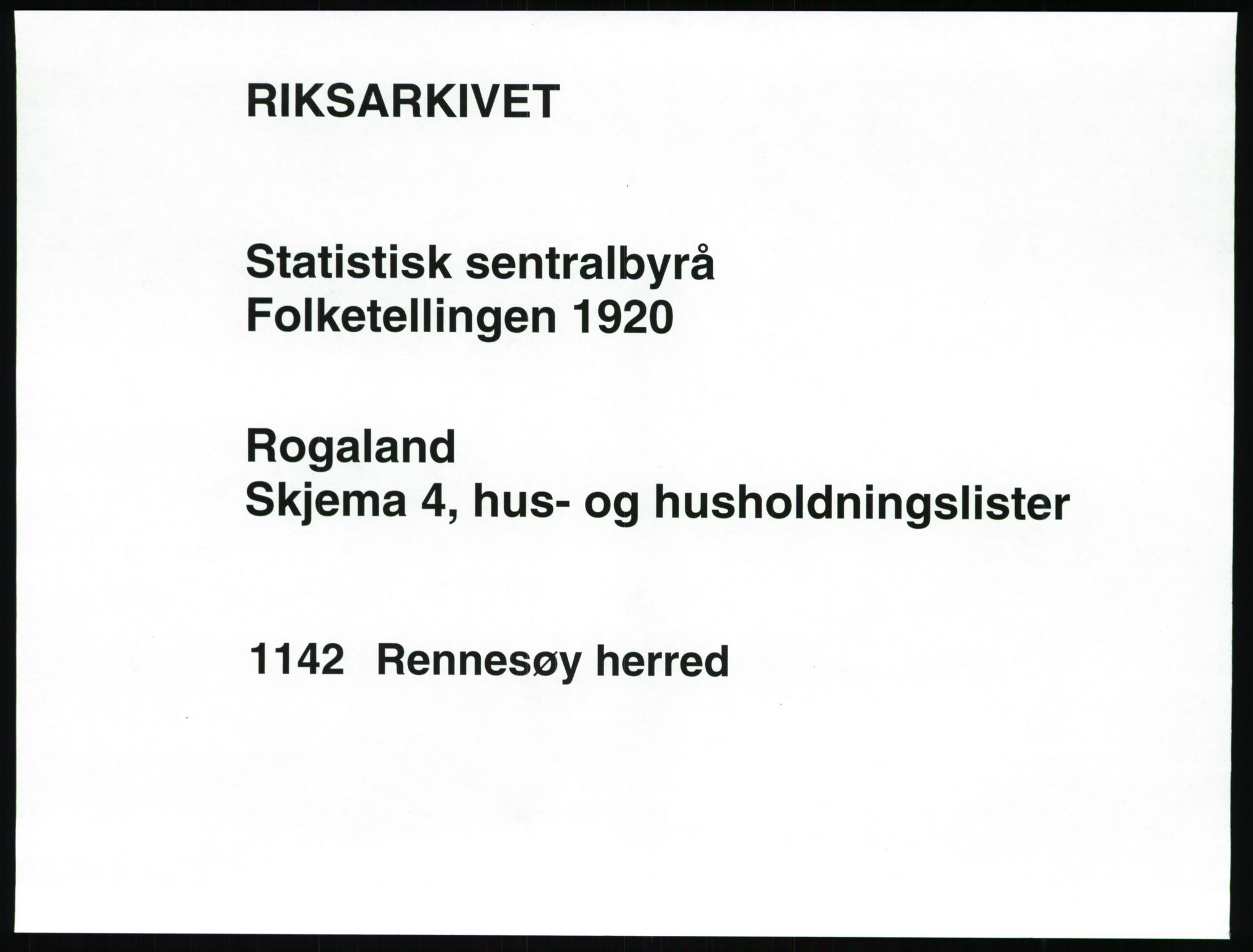 SAST, 1920 census for Rennesøy, 1920, p. 16