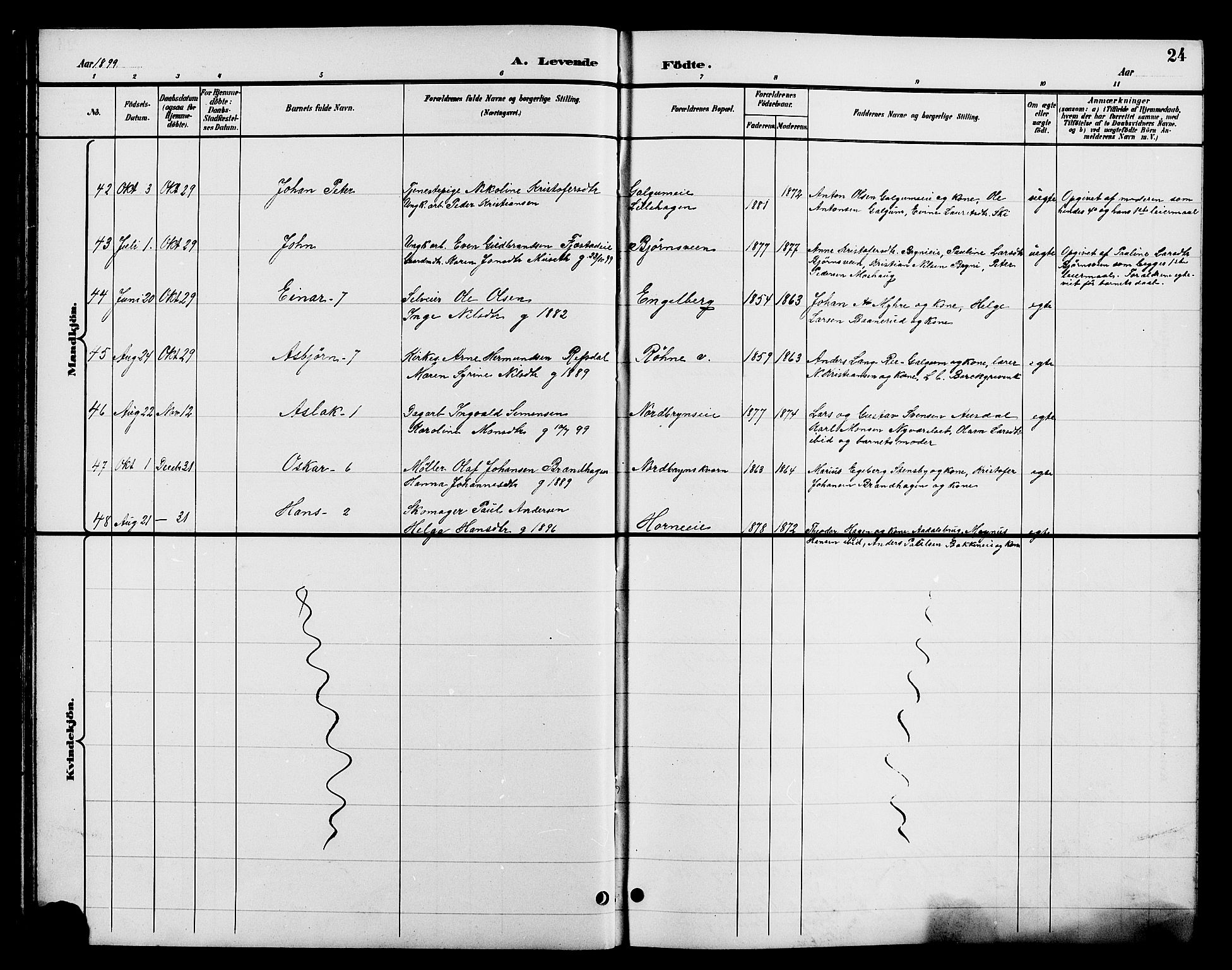 Romedal prestekontor, SAH/PREST-004/L/L0012: Parish register (copy) no. 12, 1896-1914, p. 24