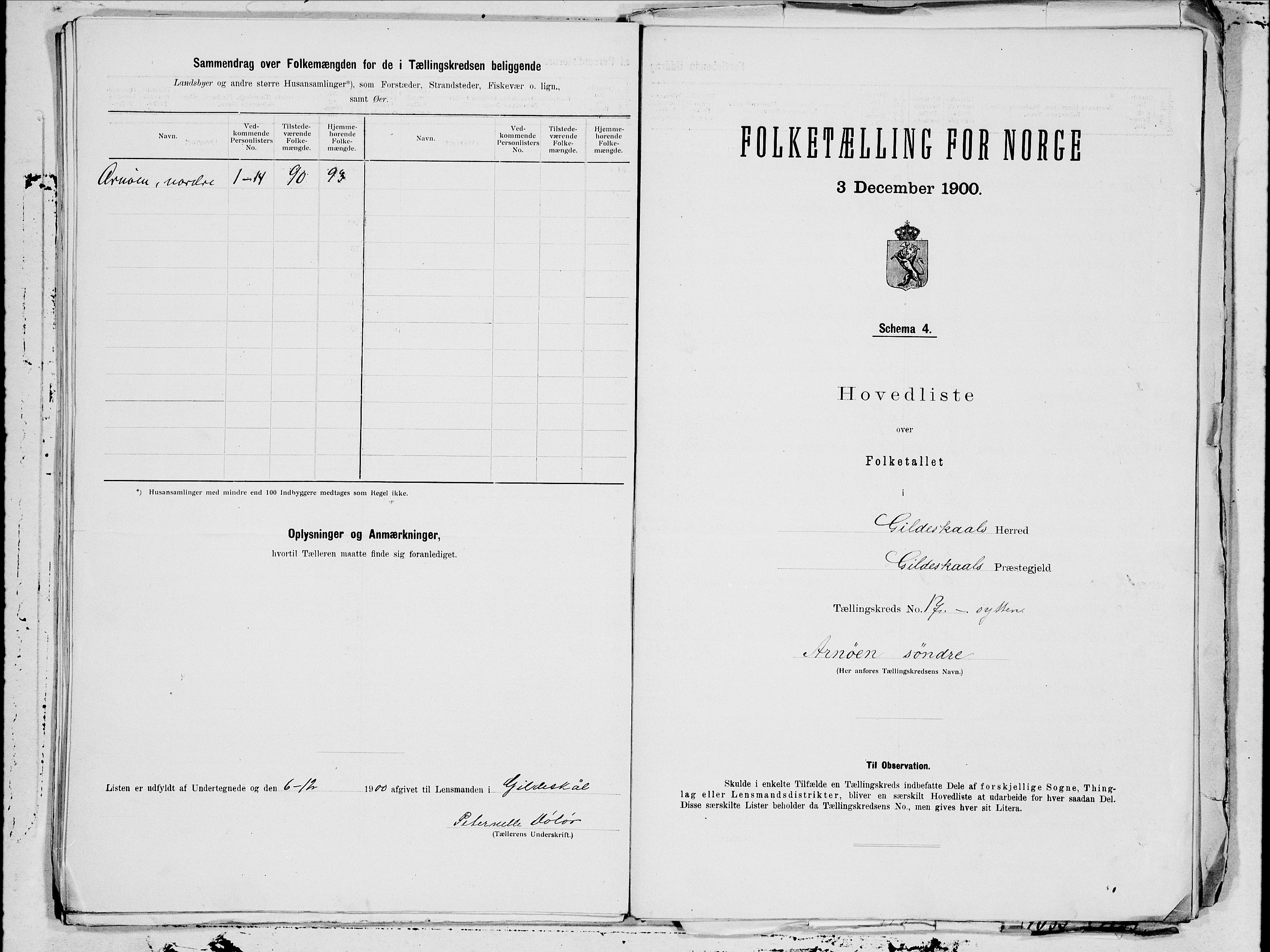 SAT, 1900 census for Gildeskål, 1900, p. 34