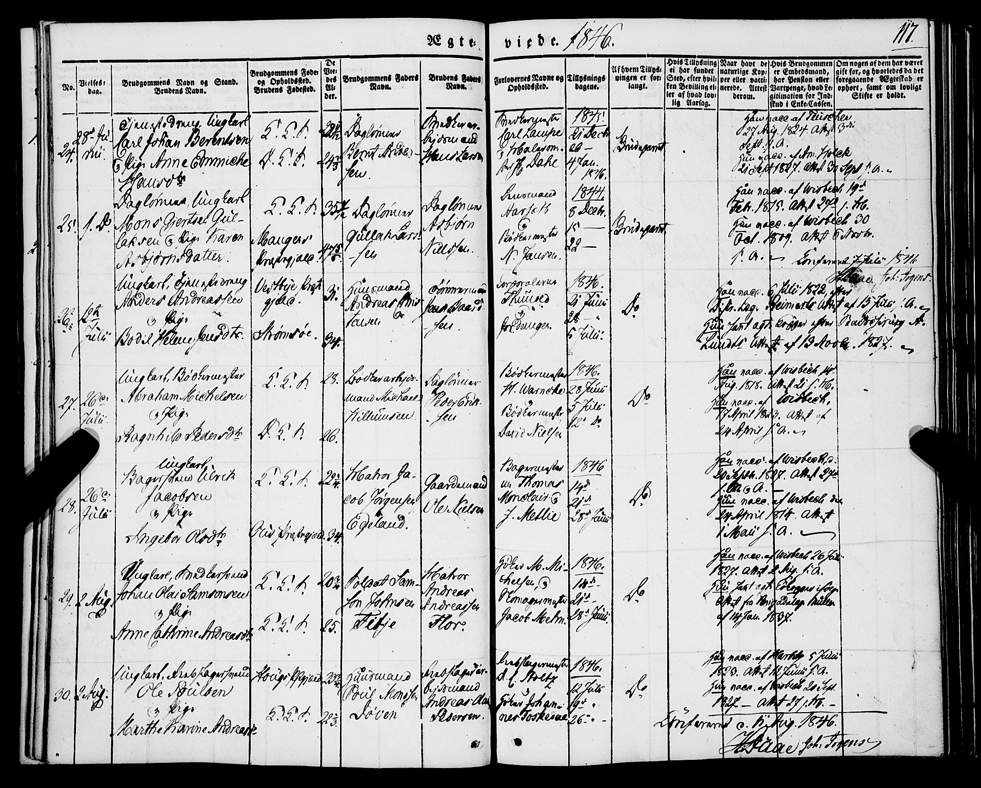 Korskirken sokneprestembete, AV/SAB-A-76101/H/Haa/L0034: Parish register (official) no. D 1, 1832-1852, p. 117