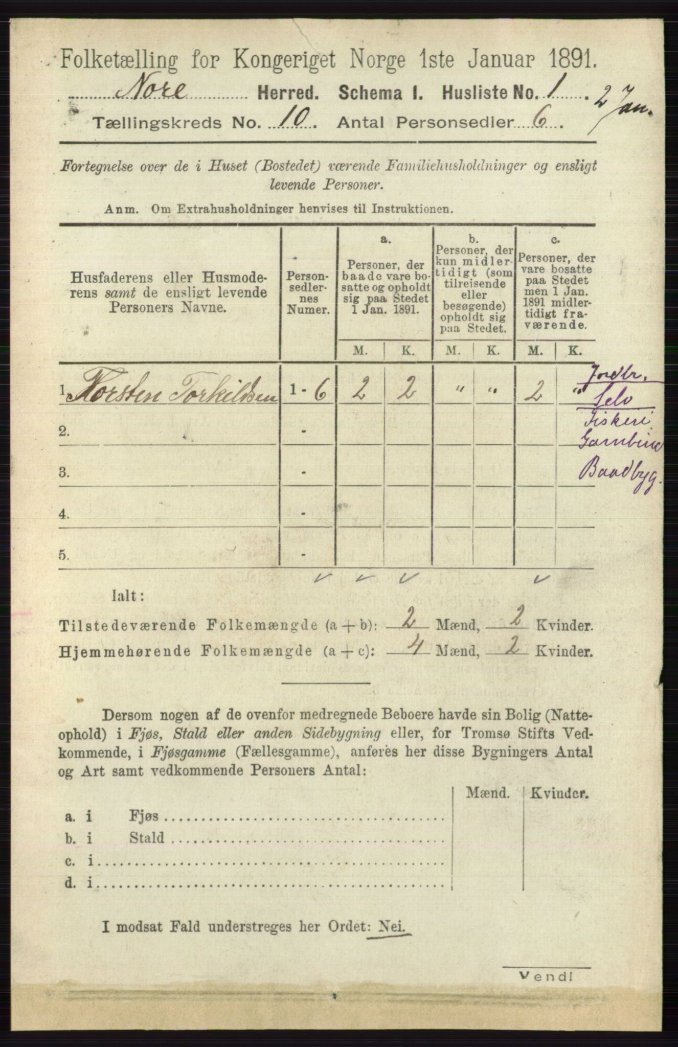 RA, 1891 census for 0633 Nore, 1891, p. 3515