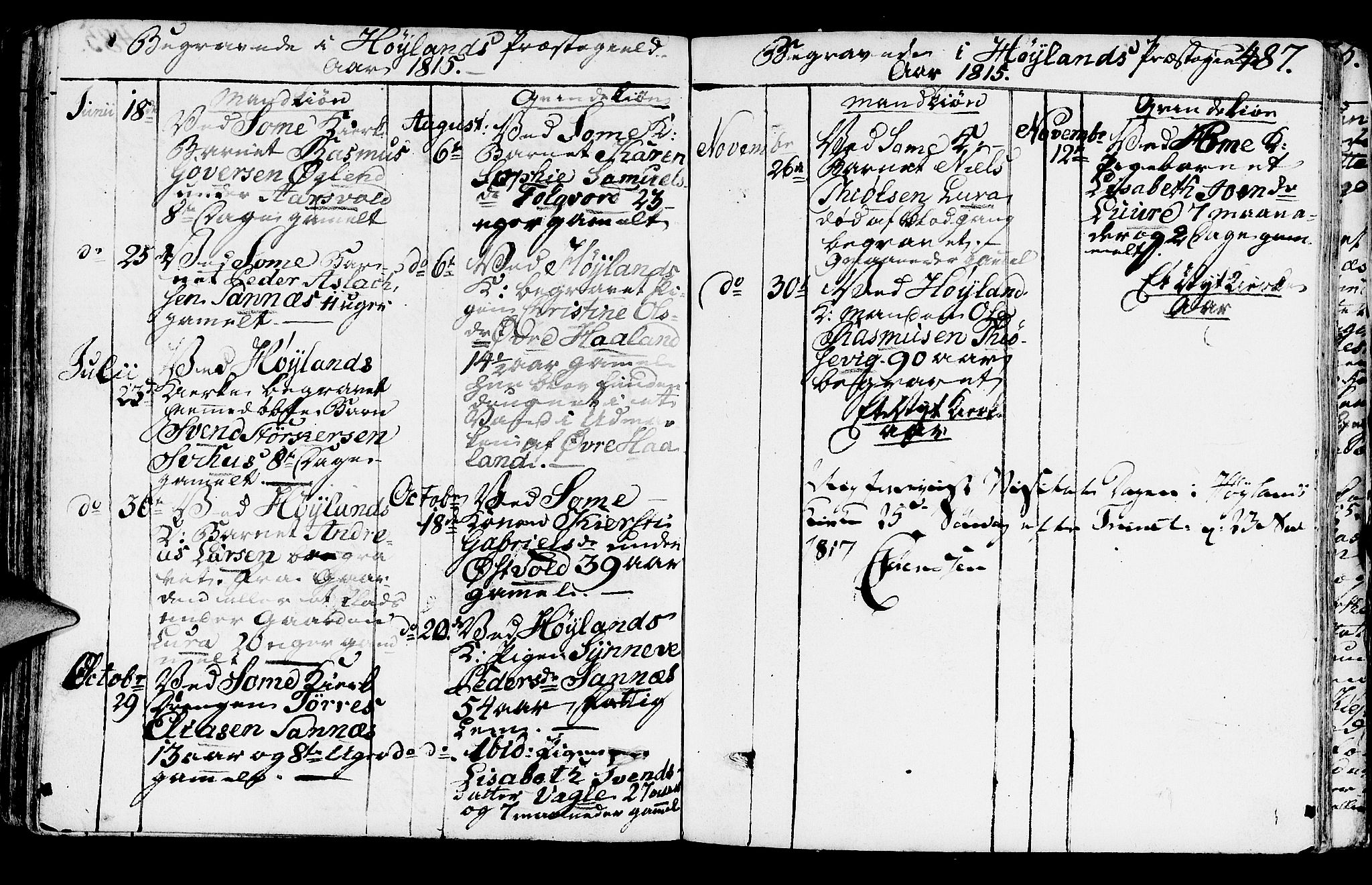 Høyland sokneprestkontor, SAST/A-101799/001/30BA/L0005: Parish register (official) no. A 5, 1804-1815, p. 487