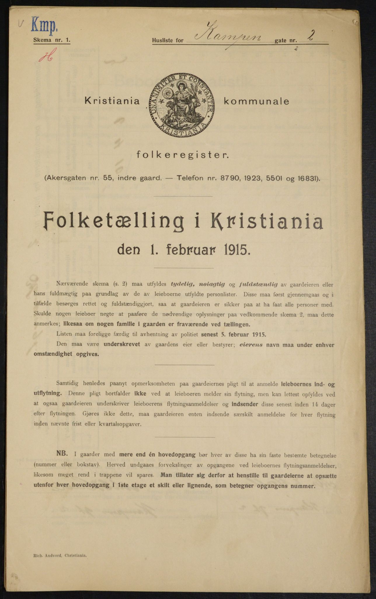 OBA, Municipal Census 1915 for Kristiania, 1915, p. 47262