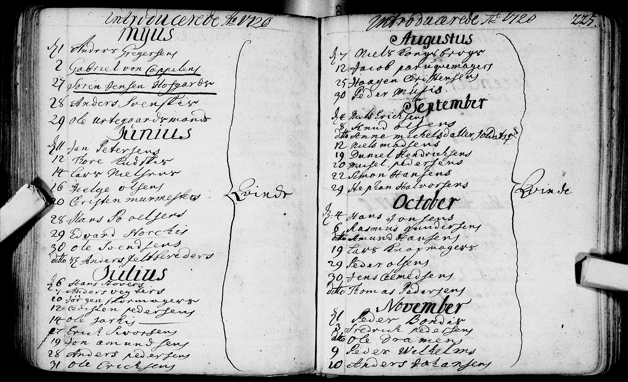 Bragernes kirkebøker, AV/SAKO-A-6/F/Fa/L0003: Parish register (official) no. I 3, 1706-1734, p. 225