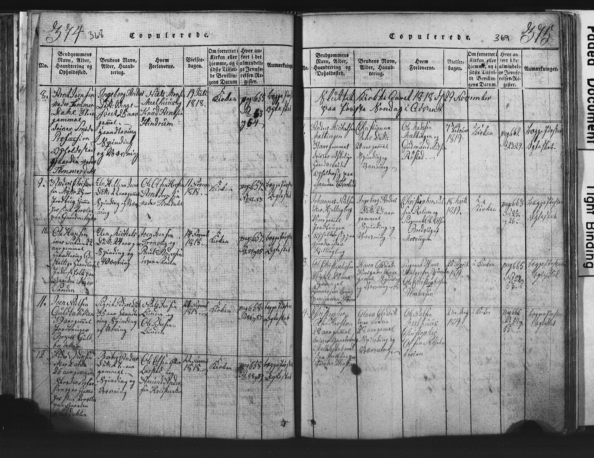 Ministerialprotokoller, klokkerbøker og fødselsregistre - Nord-Trøndelag, SAT/A-1458/701/L0017: Parish register (copy) no. 701C01, 1817-1825, p. 368-369
