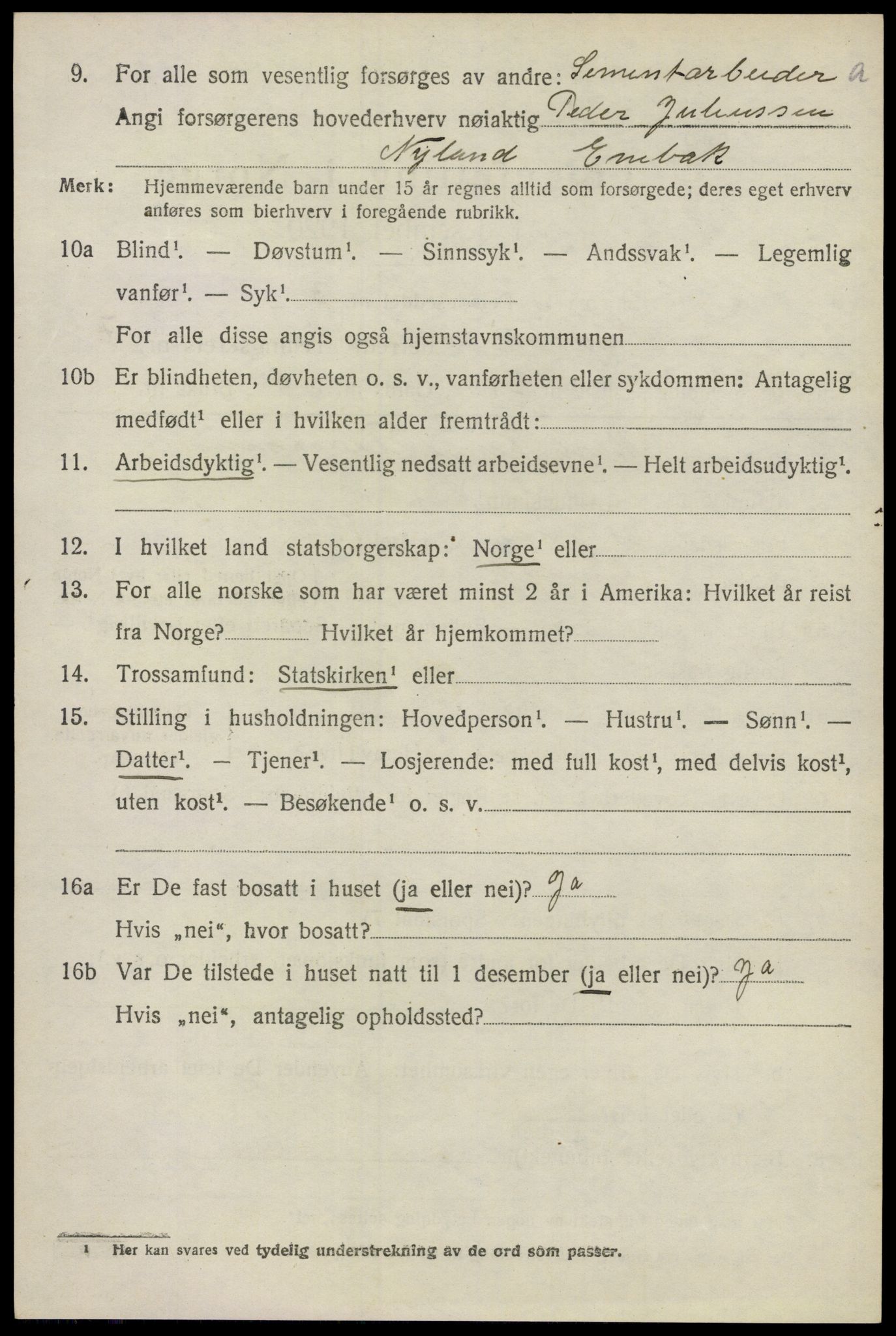 SAO, 1920 census for Enebakk, 1920, p. 6460