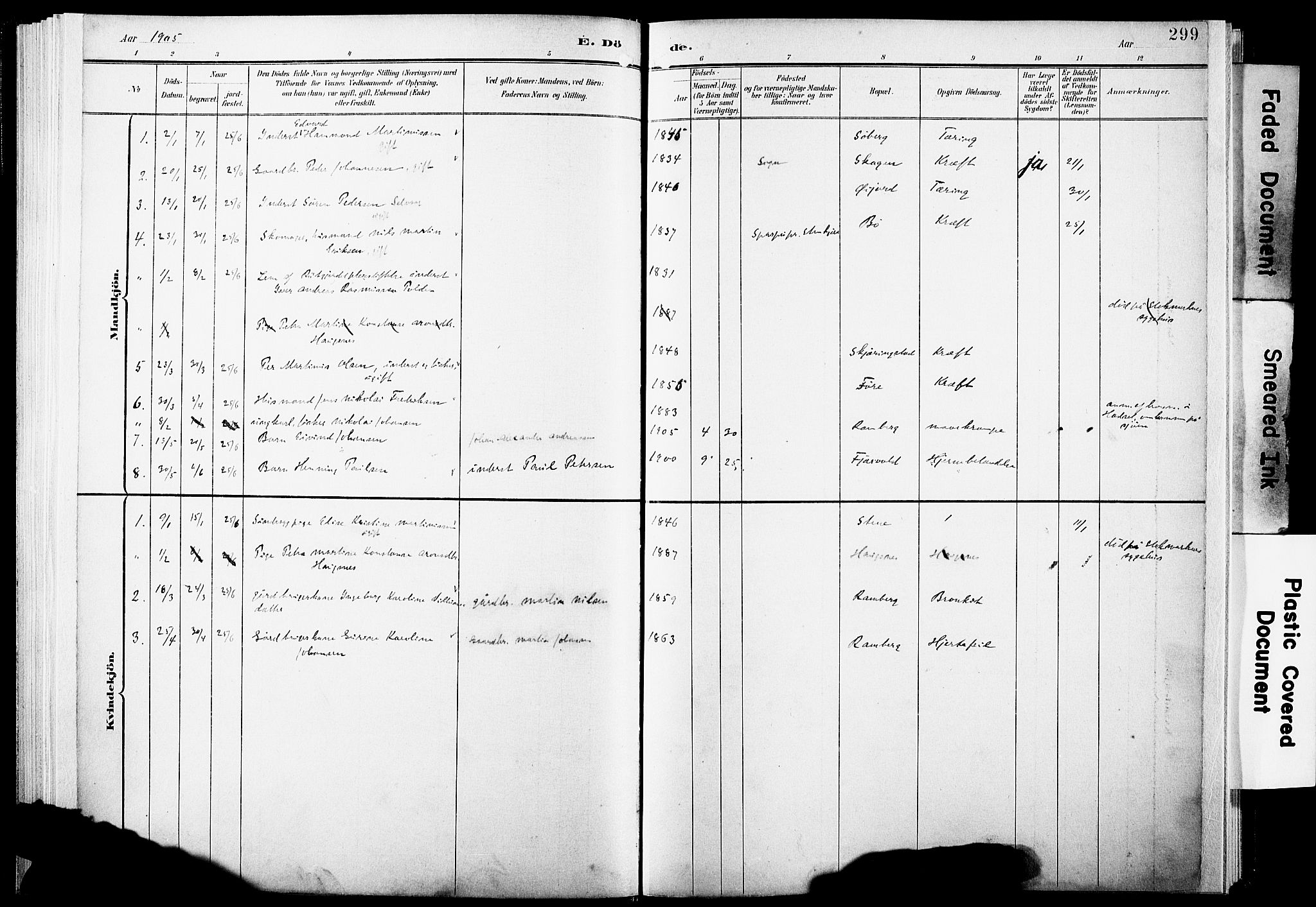 Ministerialprotokoller, klokkerbøker og fødselsregistre - Nordland, AV/SAT-A-1459/891/L1305: Parish register (official) no. 891A10, 1895-1921, p. 299