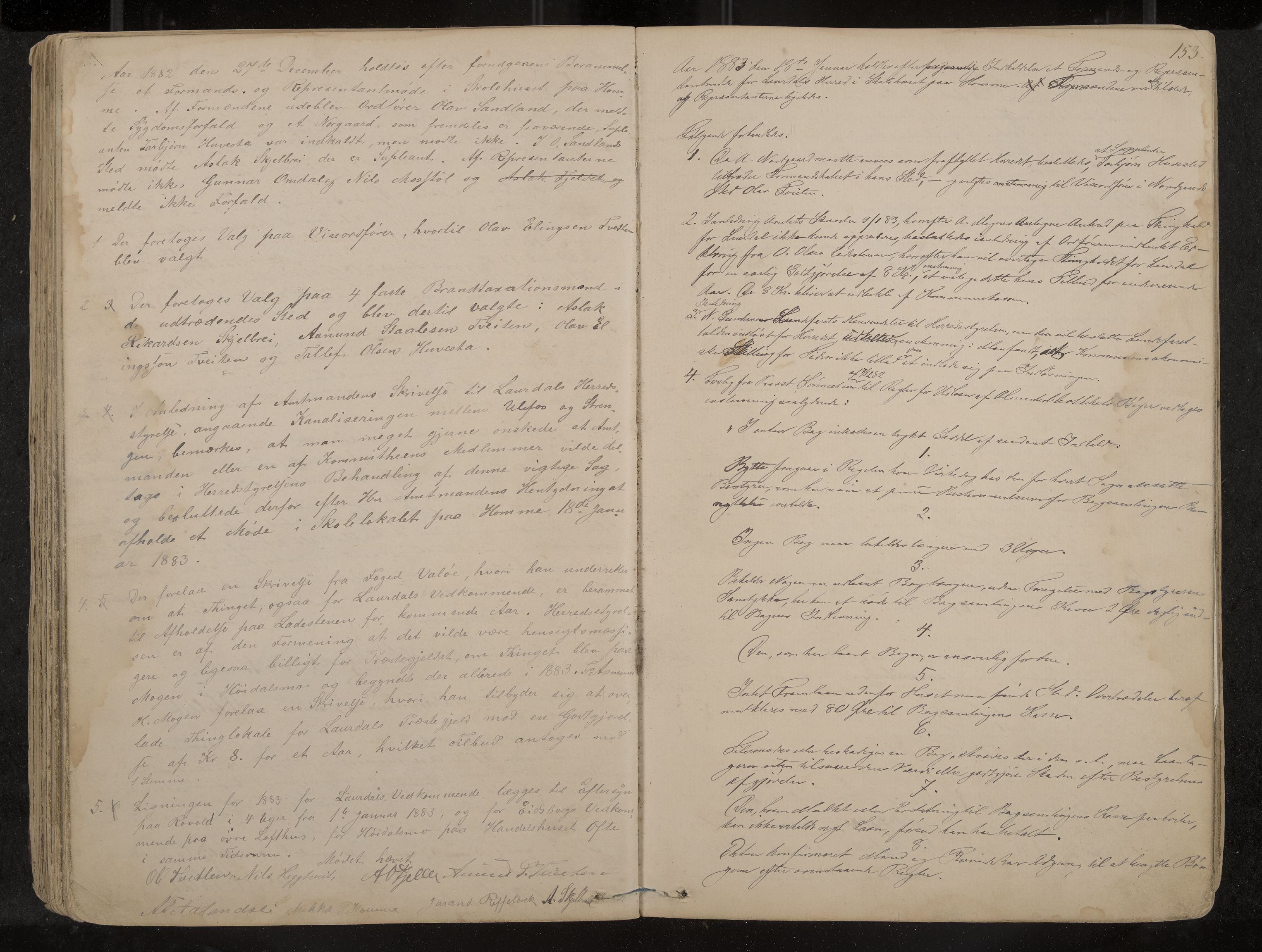 Lårdal formannskap og sentraladministrasjon, IKAK/0833021/A/L0002: Møtebok, 1865-1893, p. 153