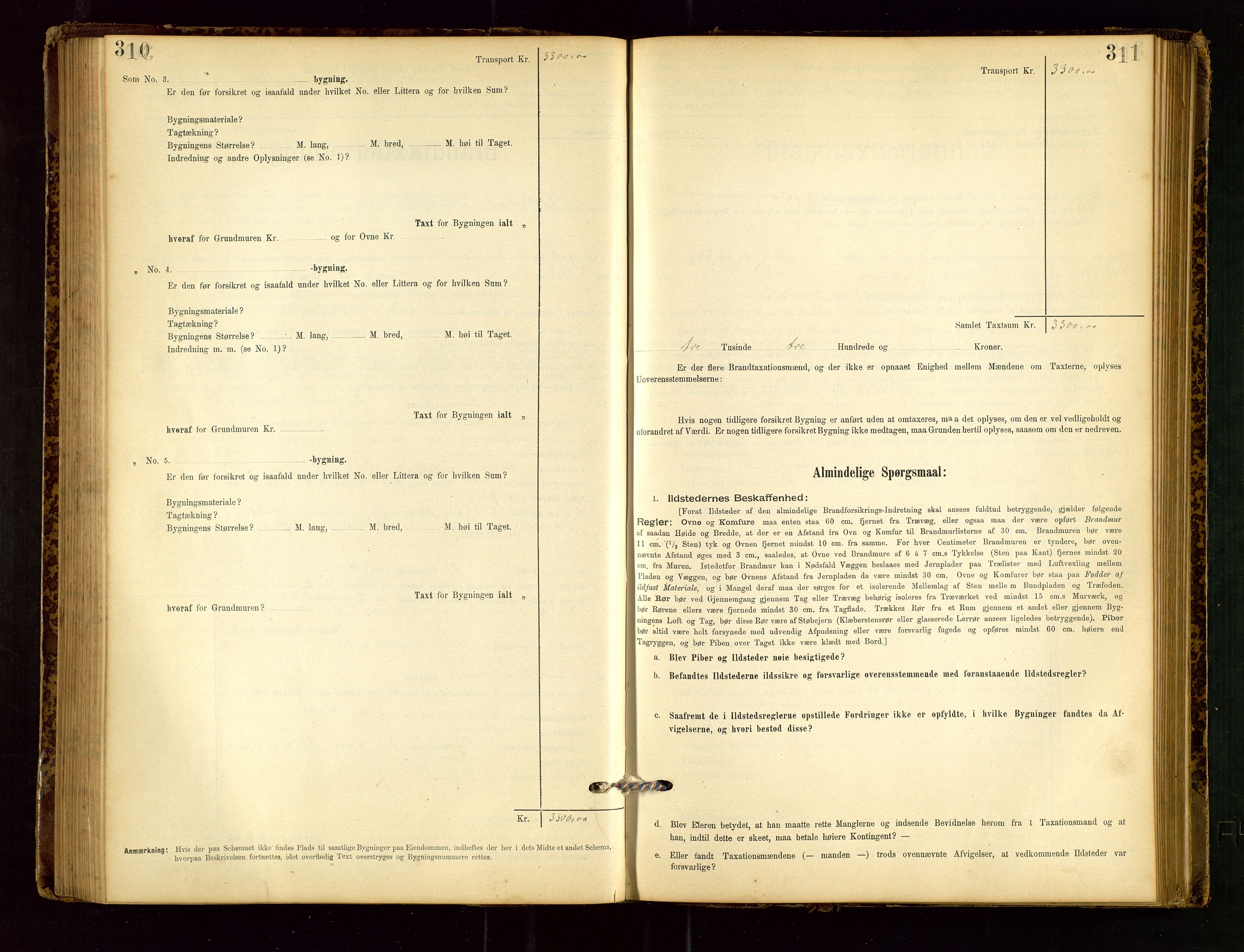 Heskestad lensmannskontor, SAST/A-100304/Gob/L0001: "Brandtaxationsprotokol", 1894-1915, p. 310-311