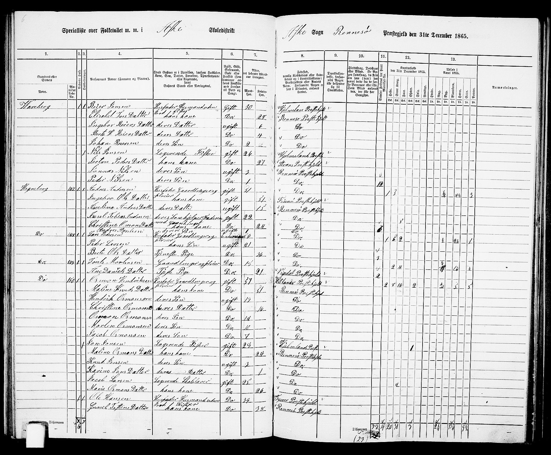 RA, 1865 census for Rennesøy, 1865, p. 78