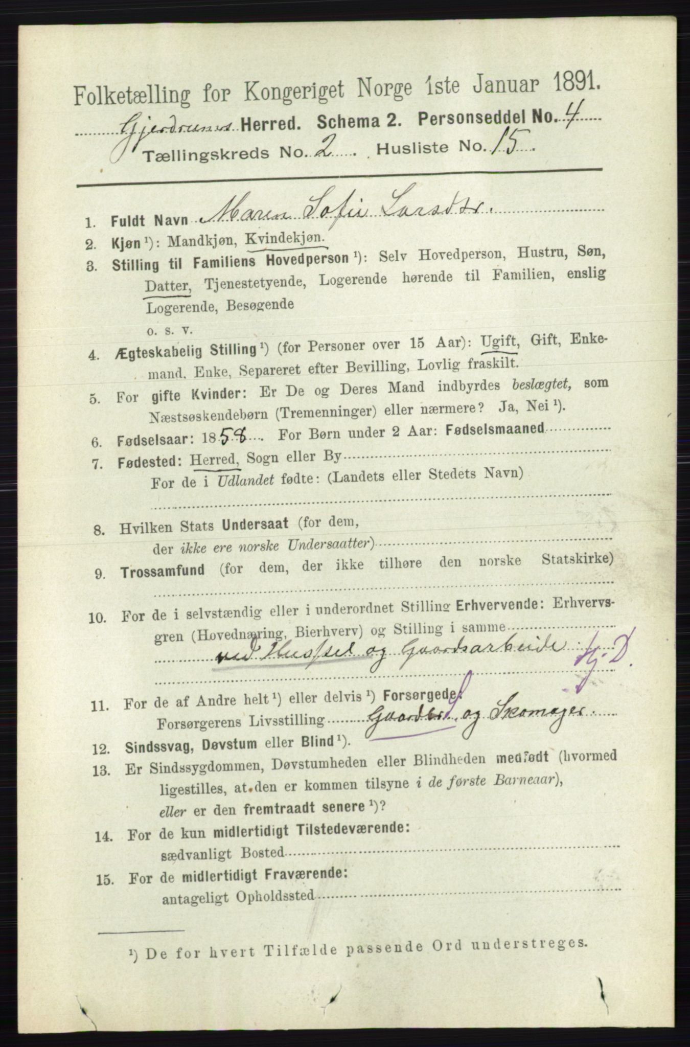RA, 1891 census for 0234 Gjerdrum, 1891, p. 677