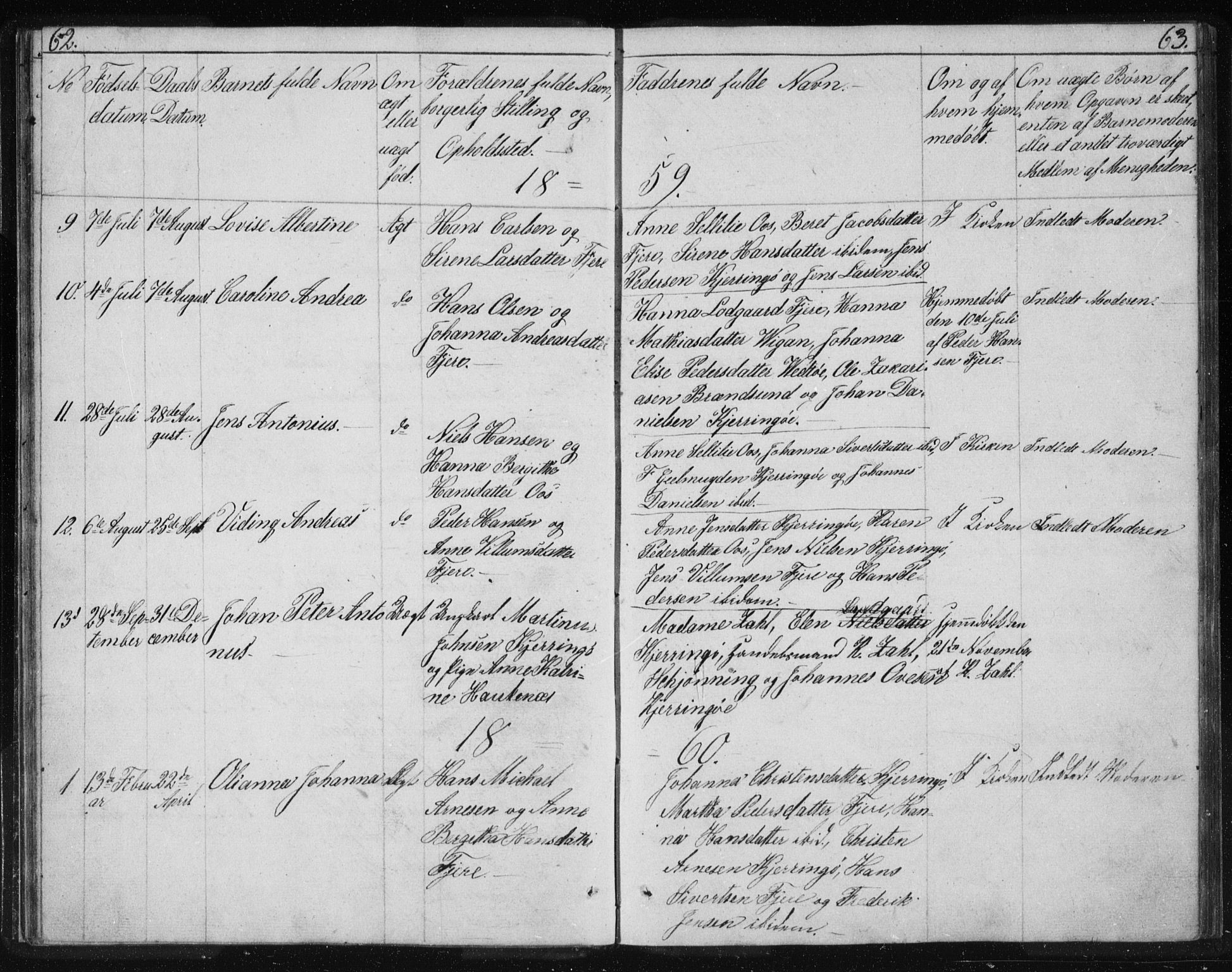 Ministerialprotokoller, klokkerbøker og fødselsregistre - Nordland, SAT/A-1459/803/L0074: Parish register (copy) no. 803C01, 1845-1866, p. 62-63