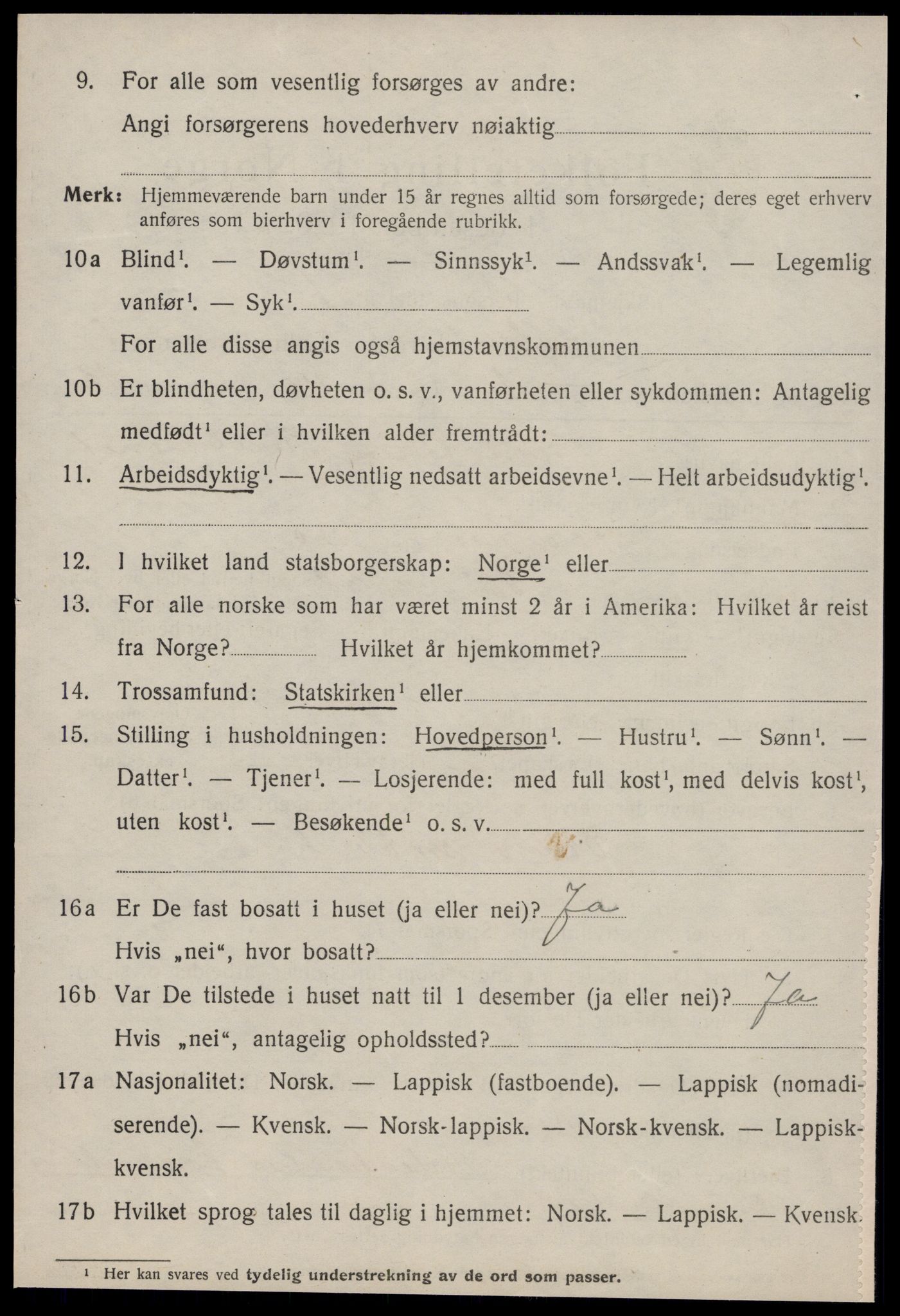 SAT, 1920 census for Selbu, 1920, p. 3885