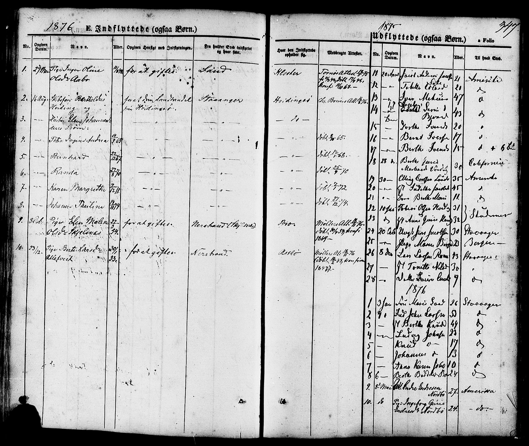 Rennesøy sokneprestkontor, SAST/A -101827/H/Ha/Haa/L0006: Parish register (official) no. A 6, 1860-1878, p. 347