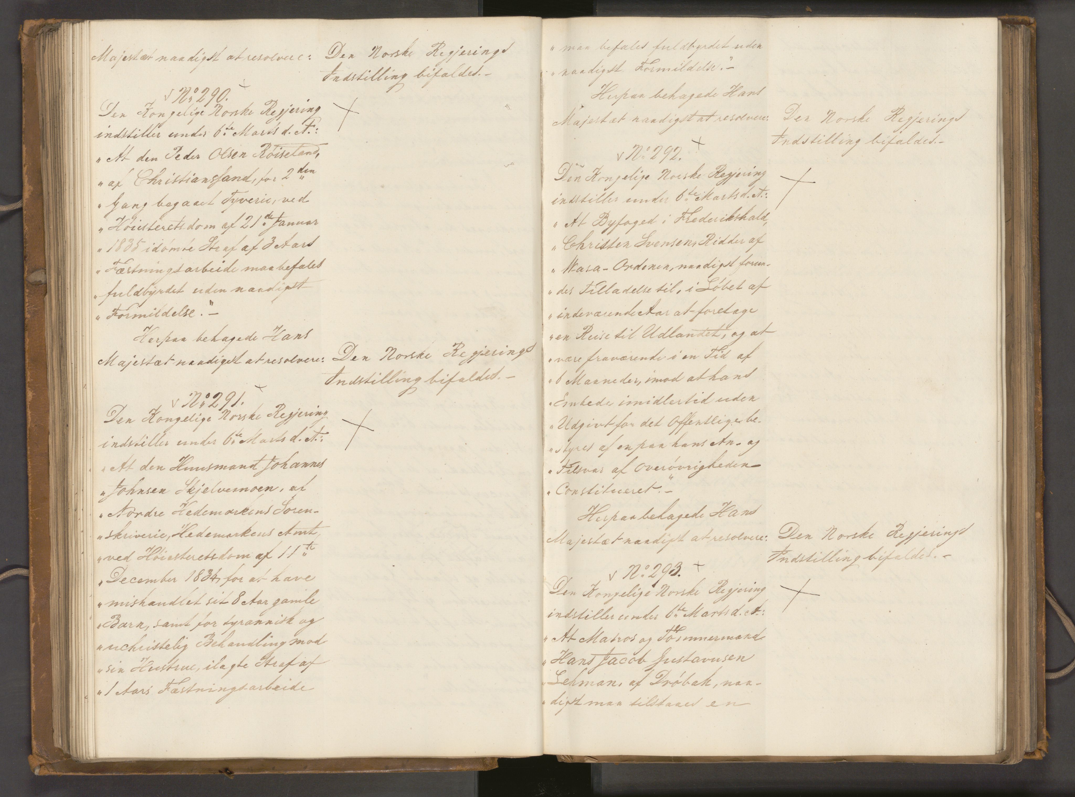 Statsrådssekretariatet, AV/RA-S-1001/A/Ab/L0040: Kgl. res. nr. 1-568, 1. halvår, 1835