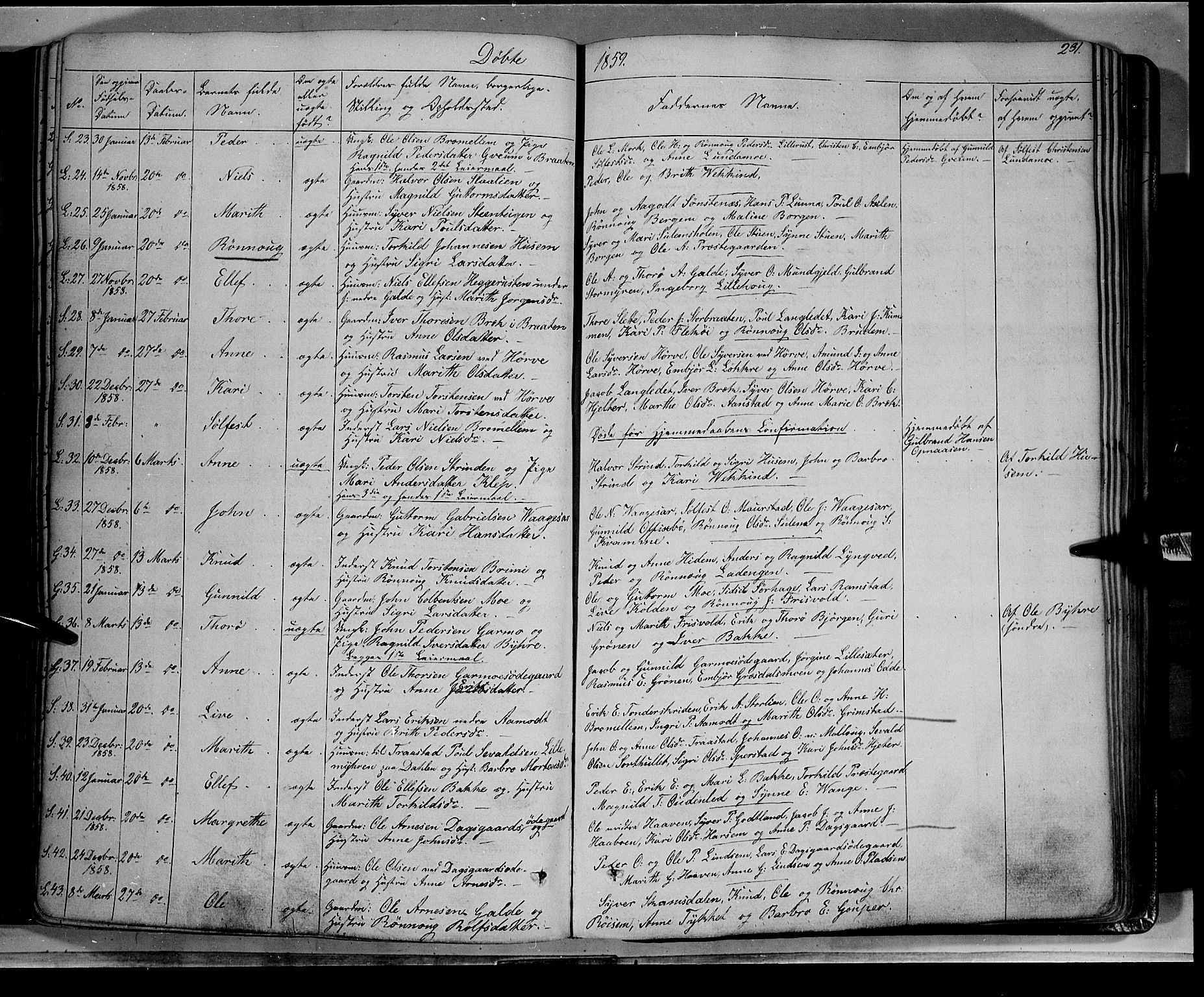 Lom prestekontor, SAH/PREST-070/K/L0006: Parish register (official) no. 6A, 1837-1863, p. 231